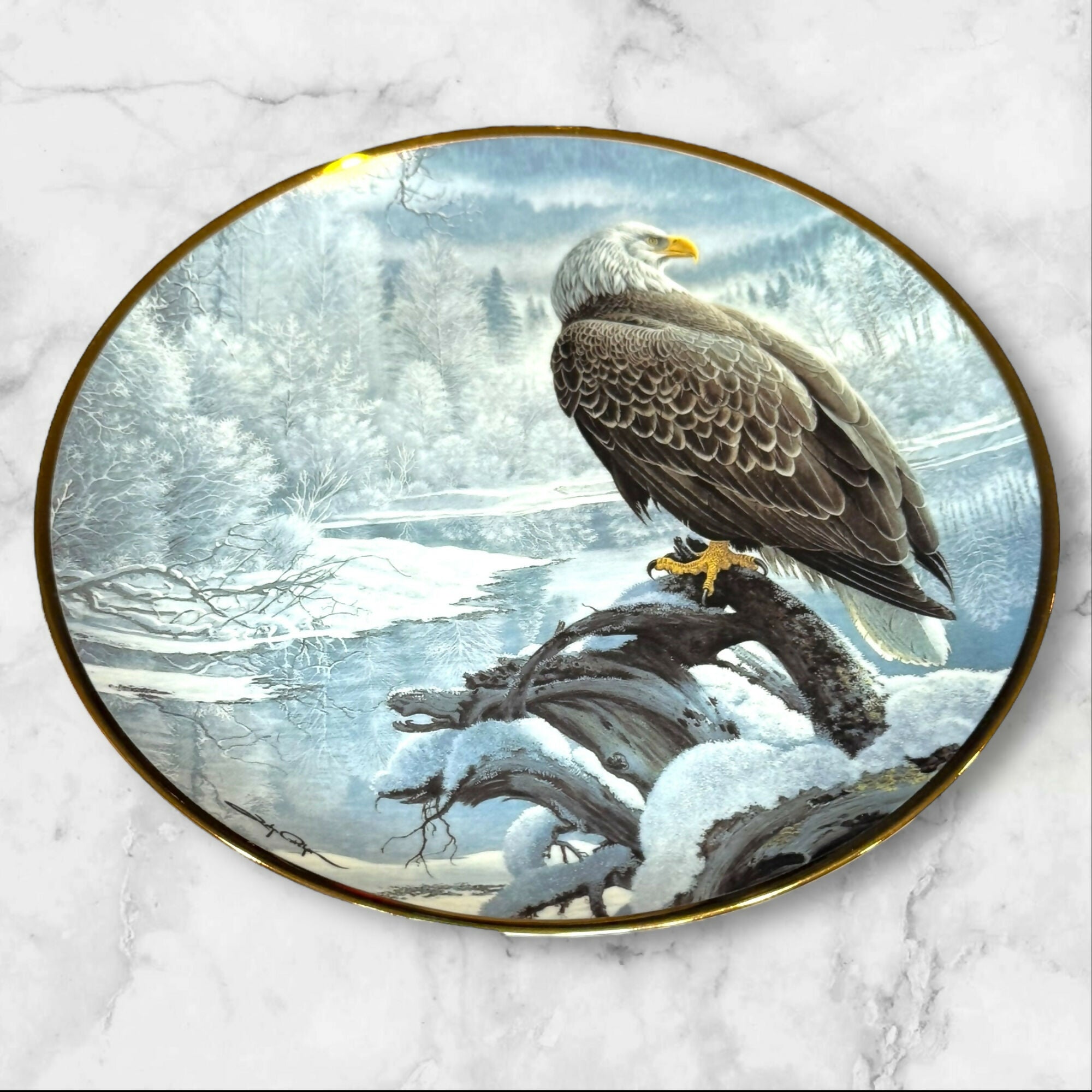 Hamilton Collection Winter in the Valley Plate | John Pitcher 1991 | Exc w/ Box