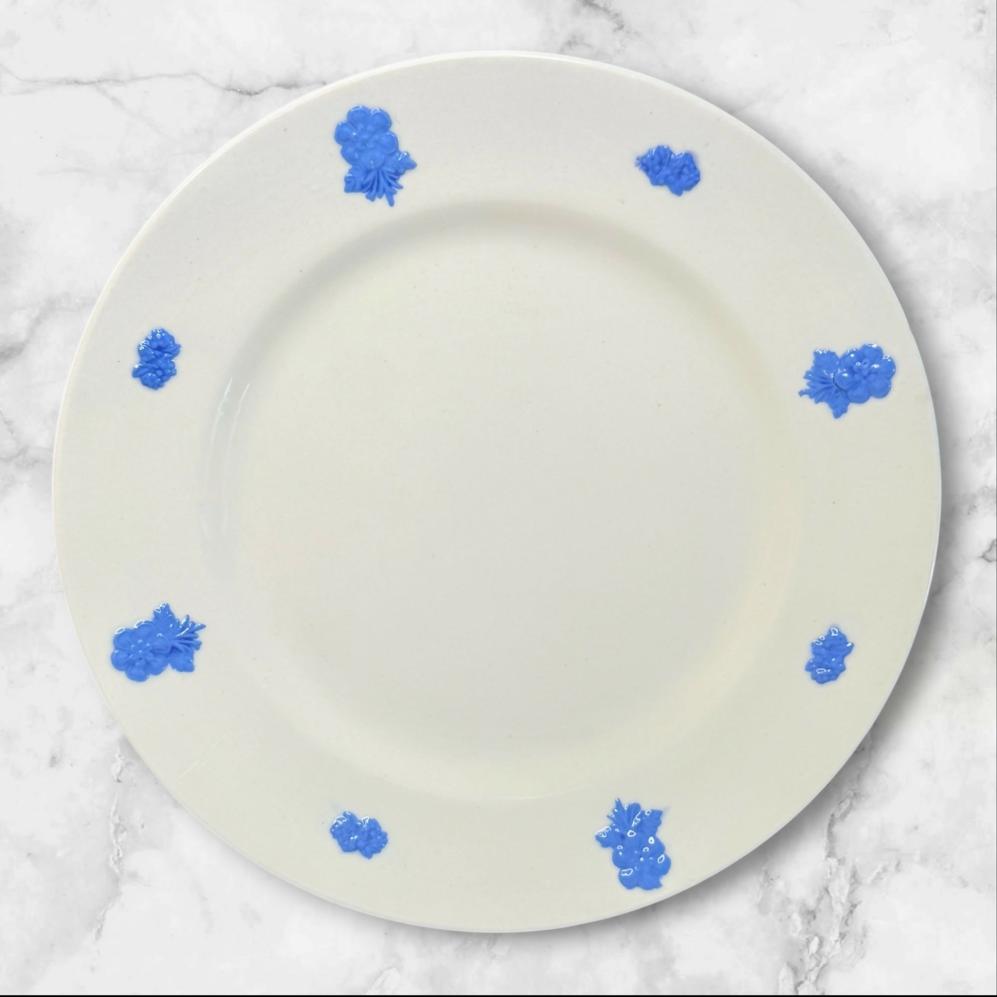 Adams Victorian Ware Blue Floral Salad Plates Set of 4 | Good Condition