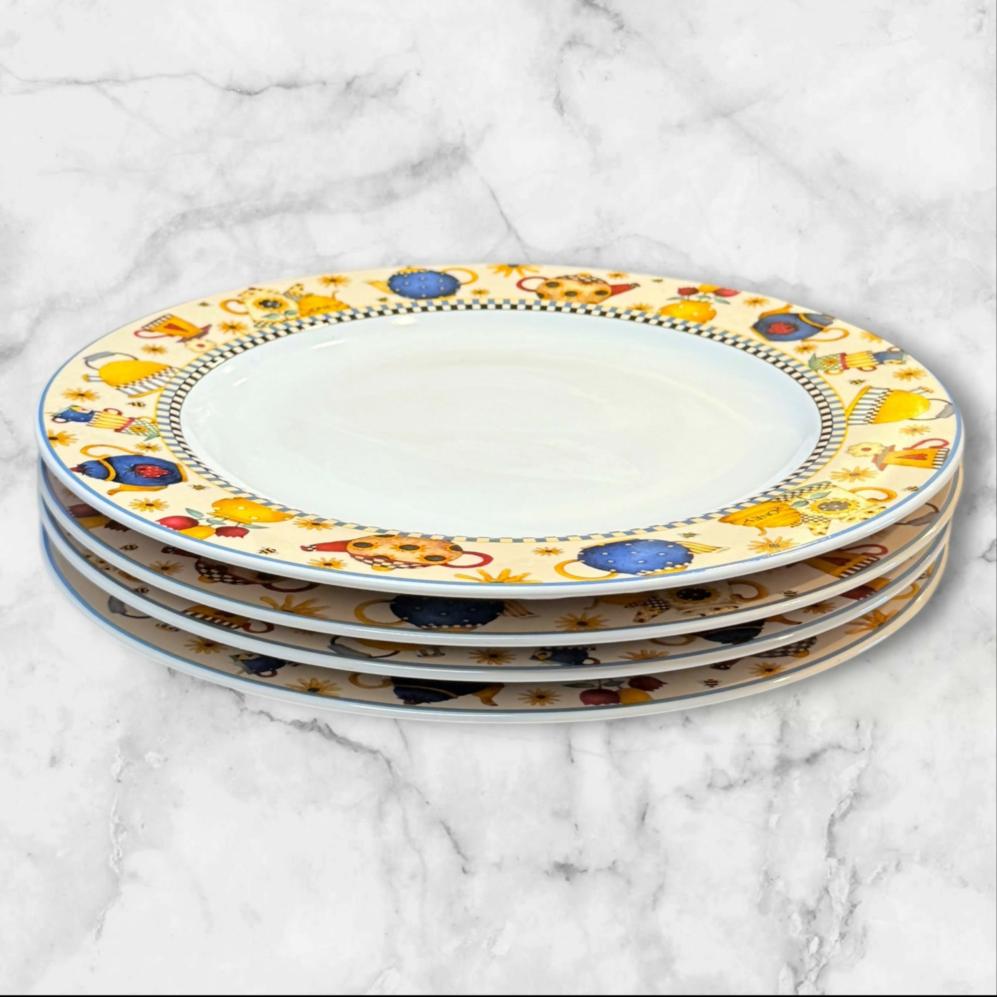 Sakura Teapots Debbie Mumm Dinner Plates | Set of 4 | Excellent Condition