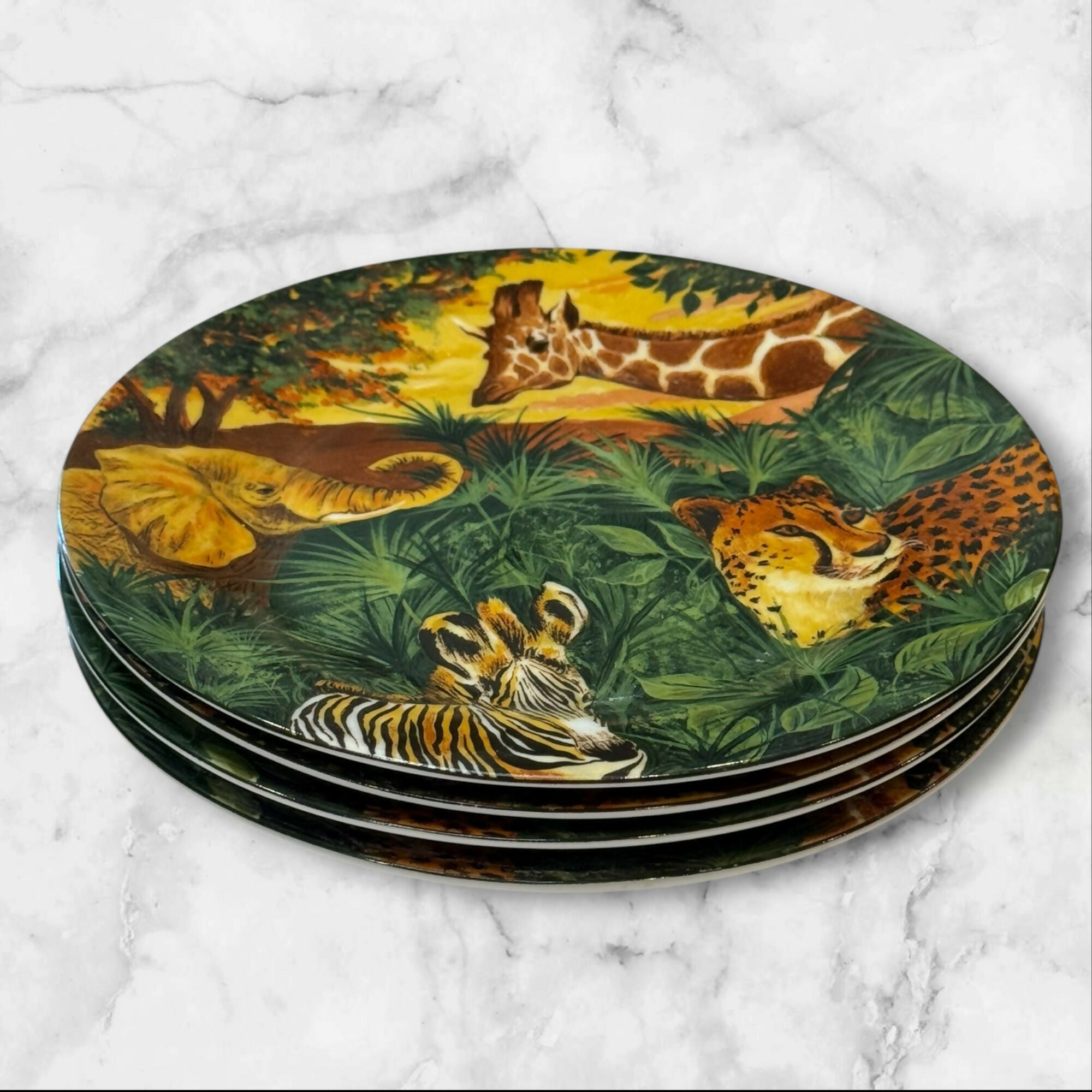 Sakura Paradise Safari Salad Plates | Set of 4 | Gently Used