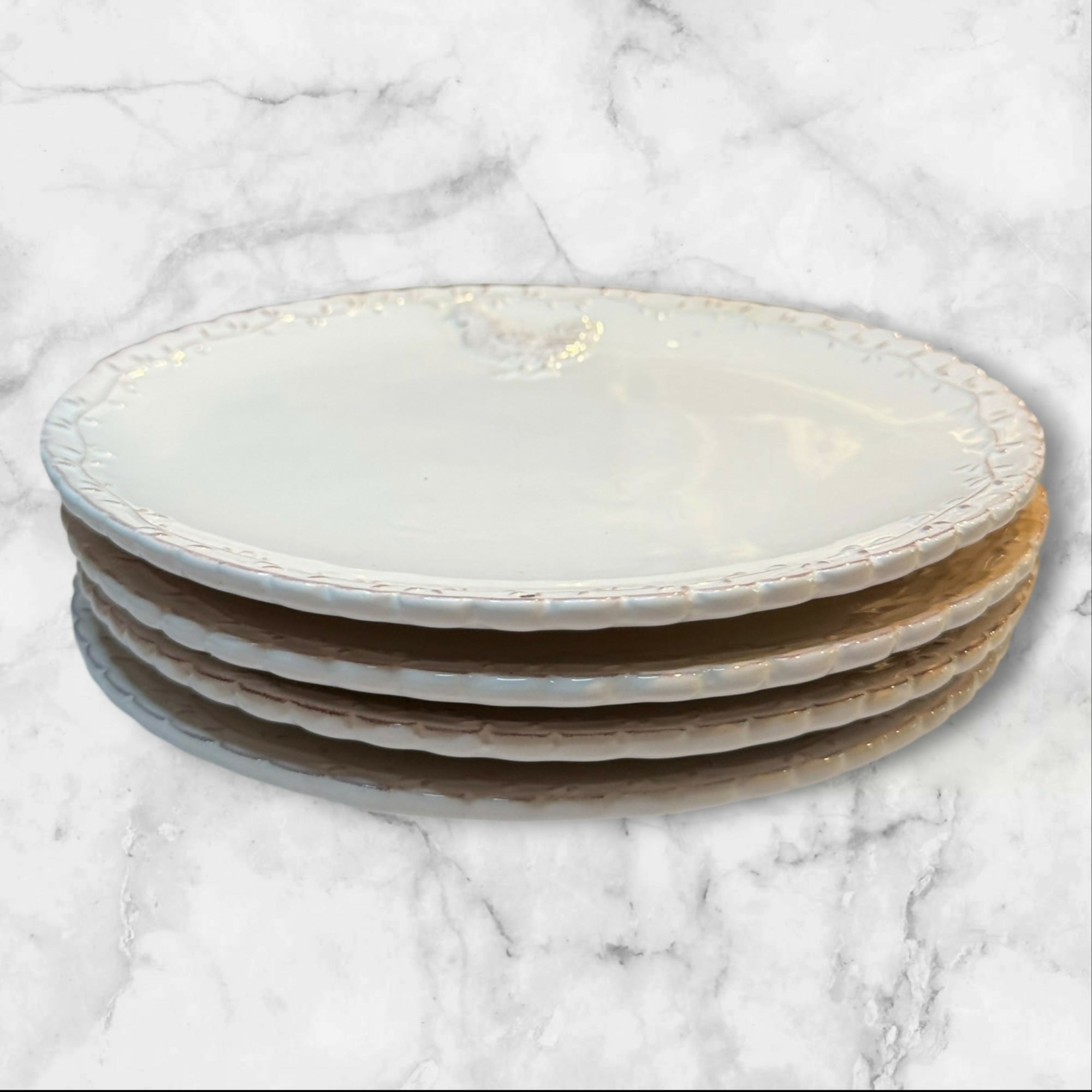 Hobby Lobby White Chicken Luncheon Plates Set of 4 | Farmhouse | Excellent