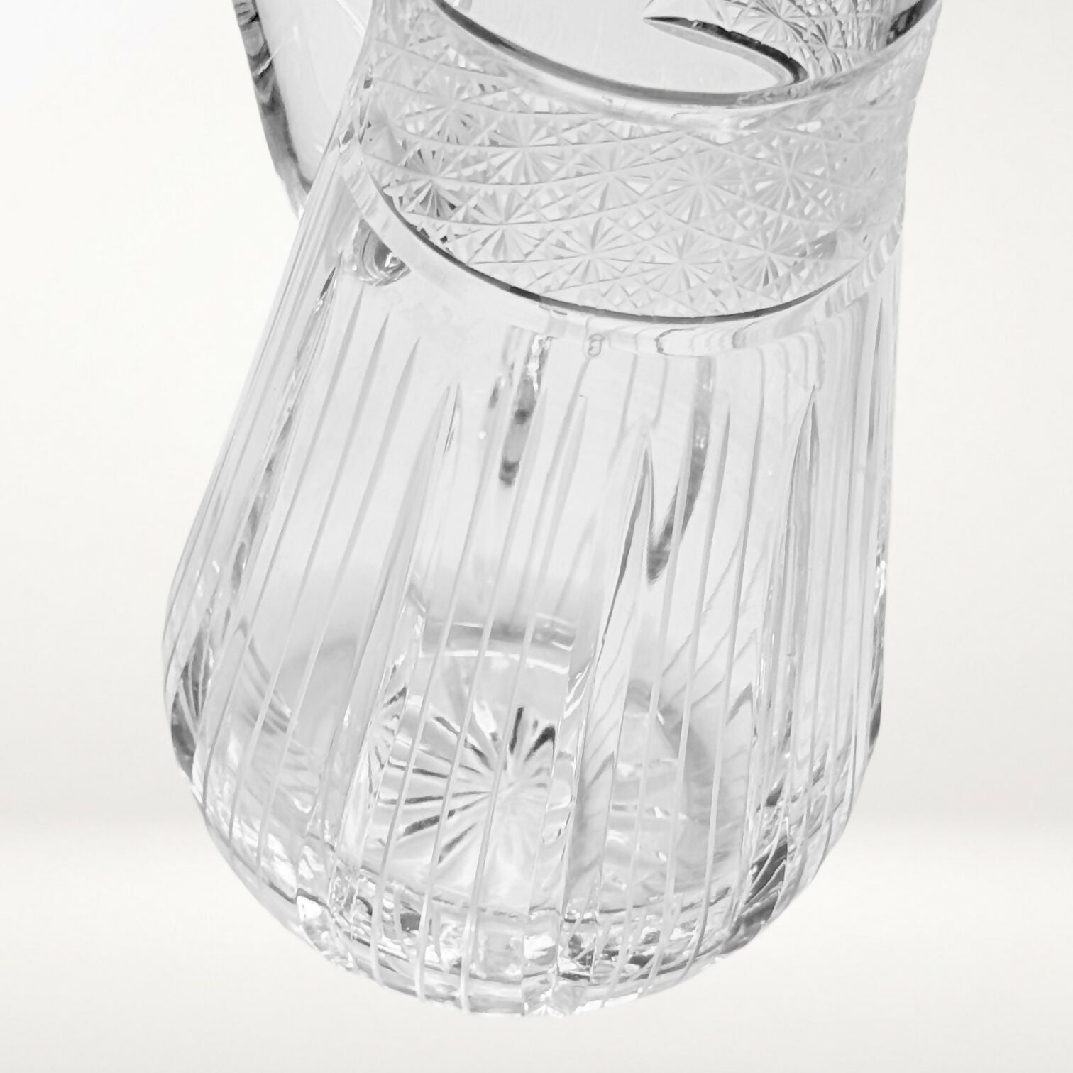Cut Glass Water Pitcher Carafe | Elegant Barware | Clear | Great Condition