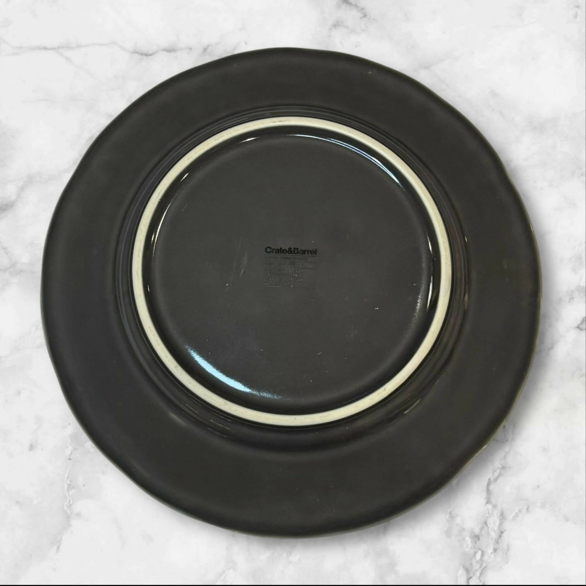 Crate & Barrel Hayes Gray Dinner Plates Stoneware | Set of 4 | Great Condition