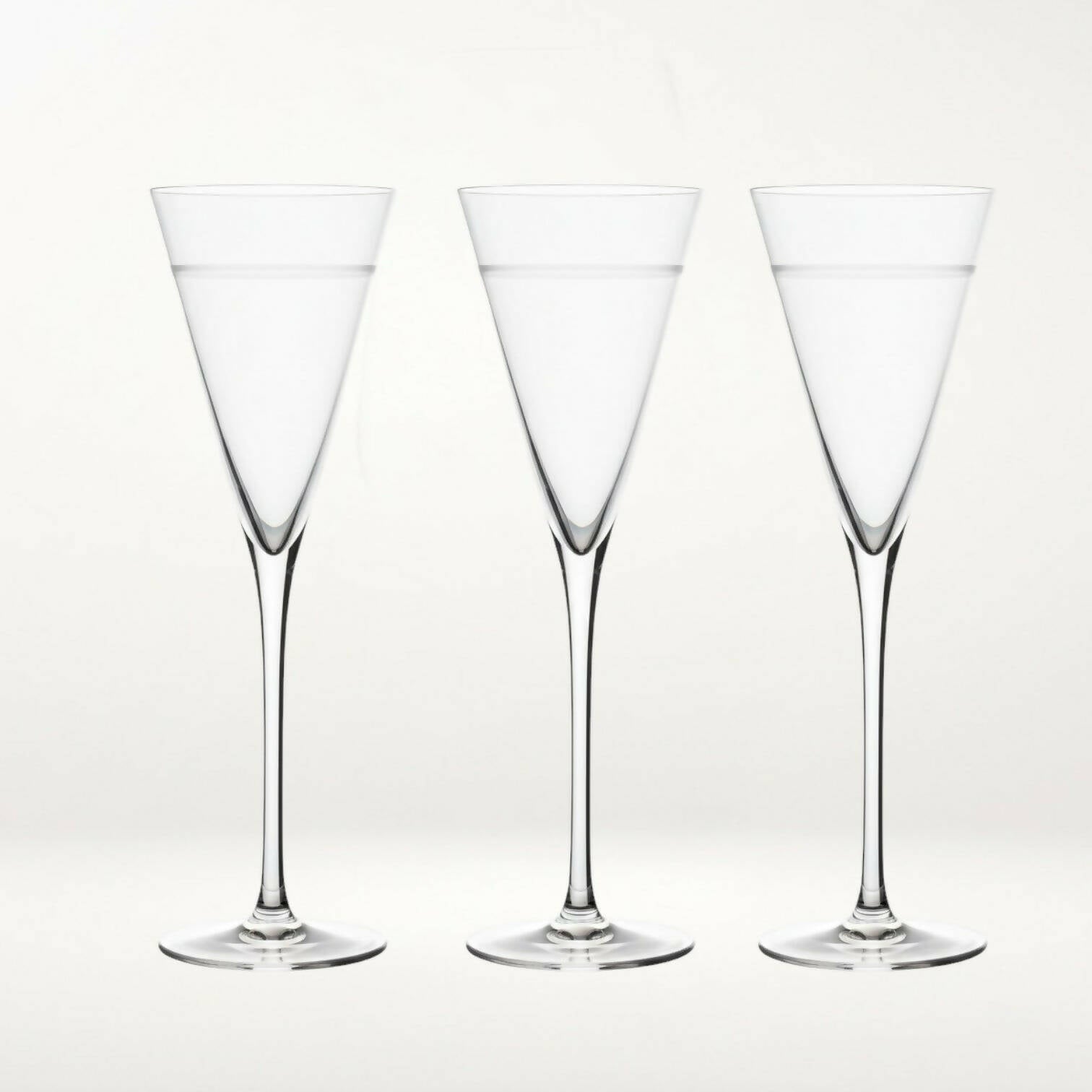 Crate & Barrel Callaway Fluted Champagne Glasses | Set of 3 | Excellent Condition