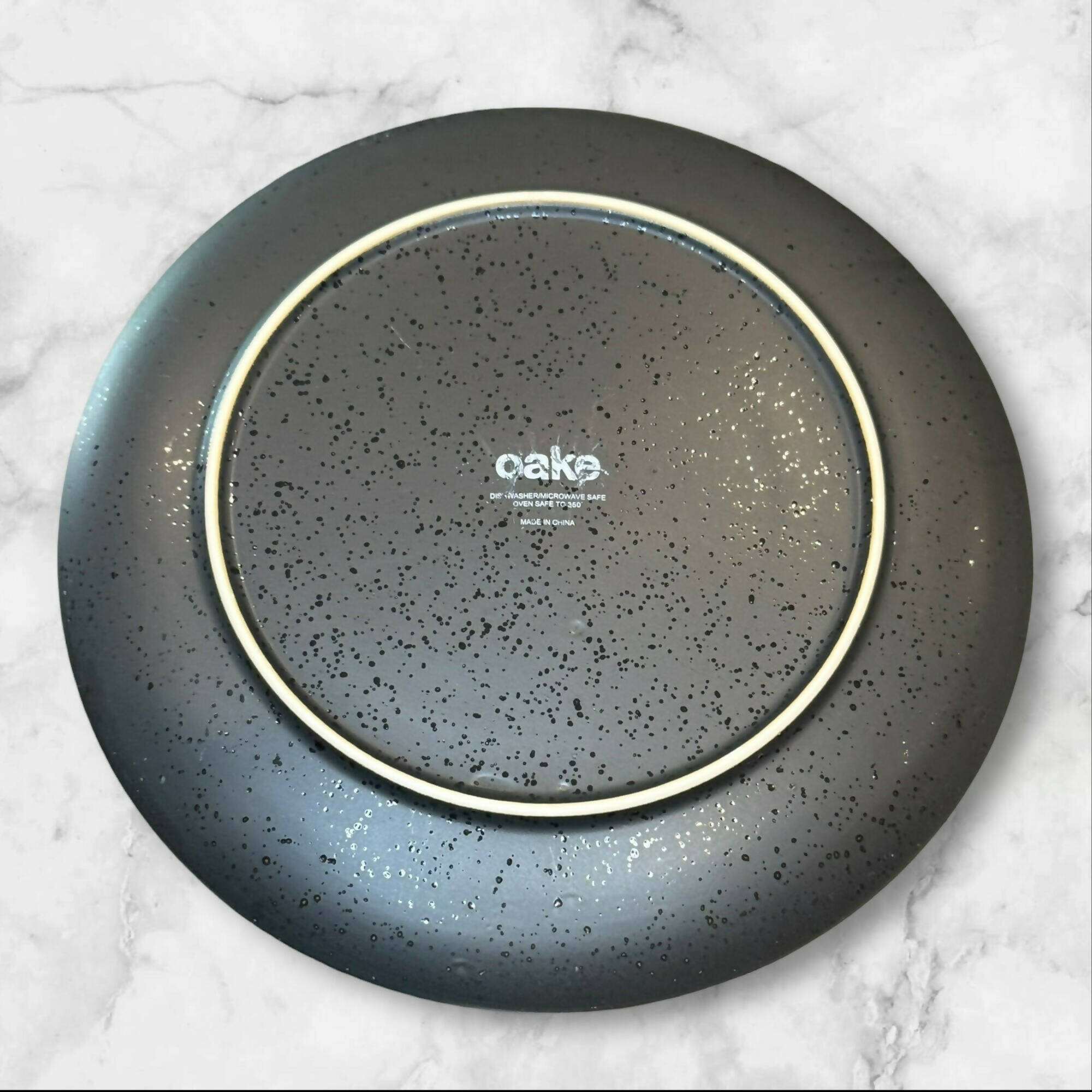 Oake Black Speckled Stoneware Salad Plates | Set of 4 | Great Condition