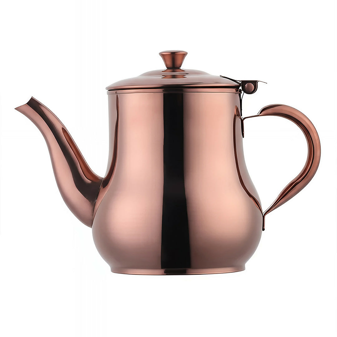 Anygleam Rose Gold Stainless Steel Teapot with Filter – Multi-Purpose Kettle for Coffee, Tea, Oil & Seasonings