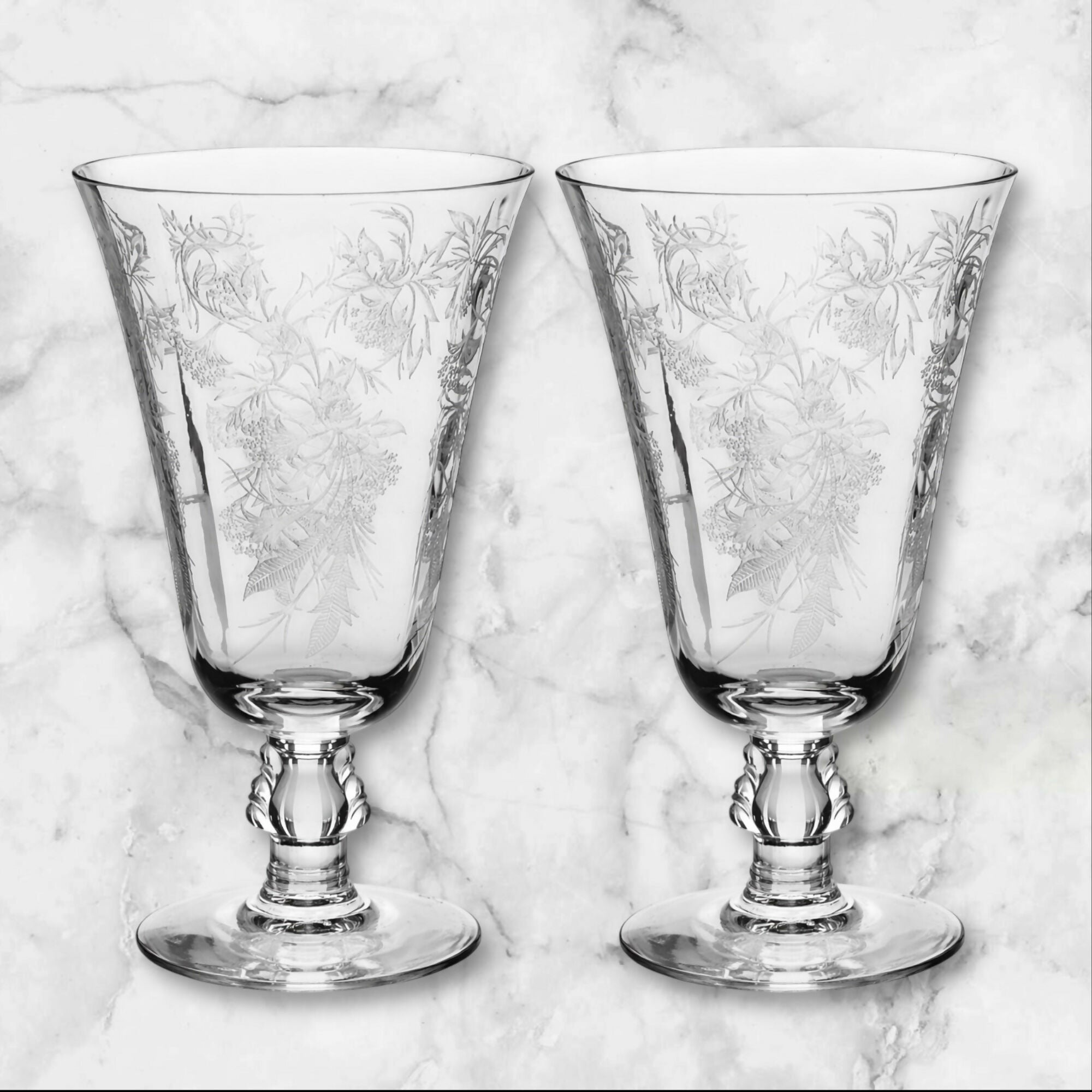 Fostoria Heather Iced Tea Glasses | Set of 5 | Excellent Condition