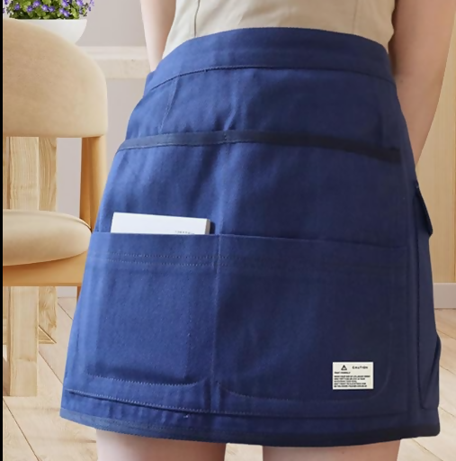 Anypron Blue Canvas Gardening Apron with Multi Tool Pockets