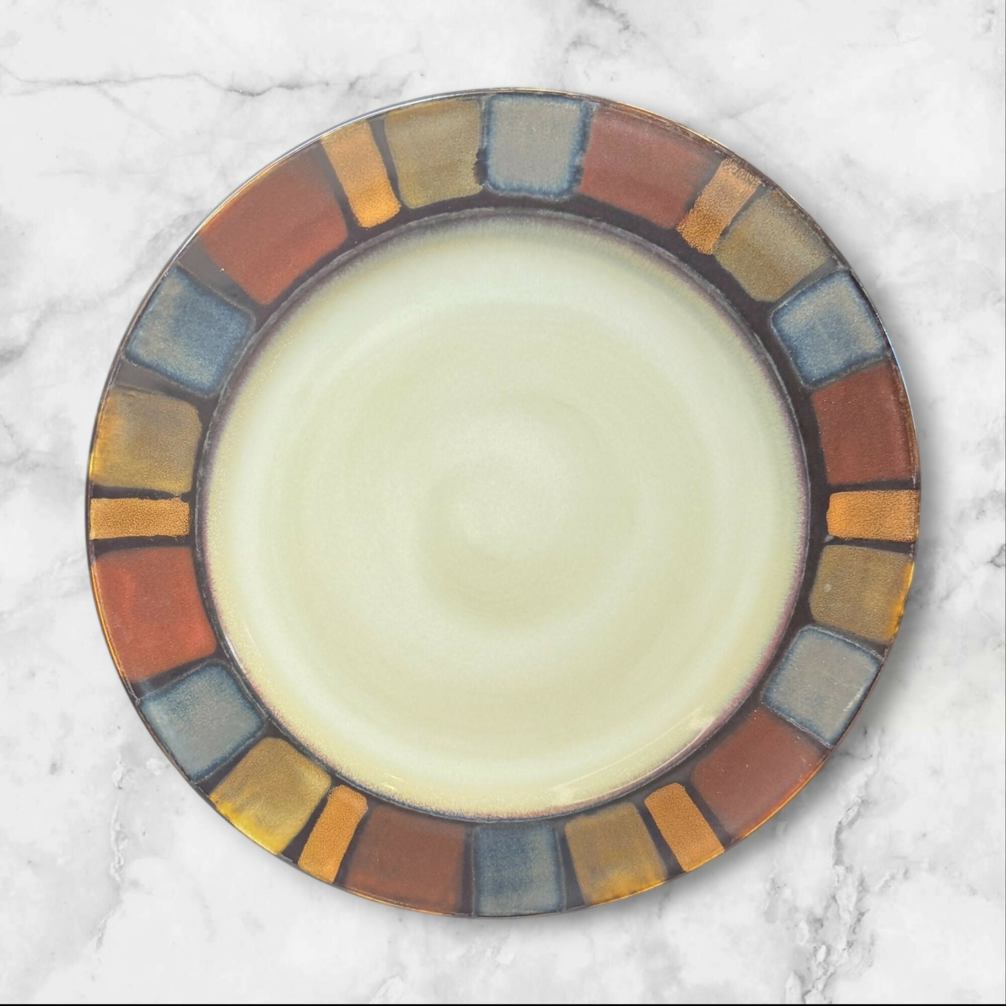 Pier 1 Mosaic Dinner Plates Set of 6 | Discontinued Stoneware | Gently Used