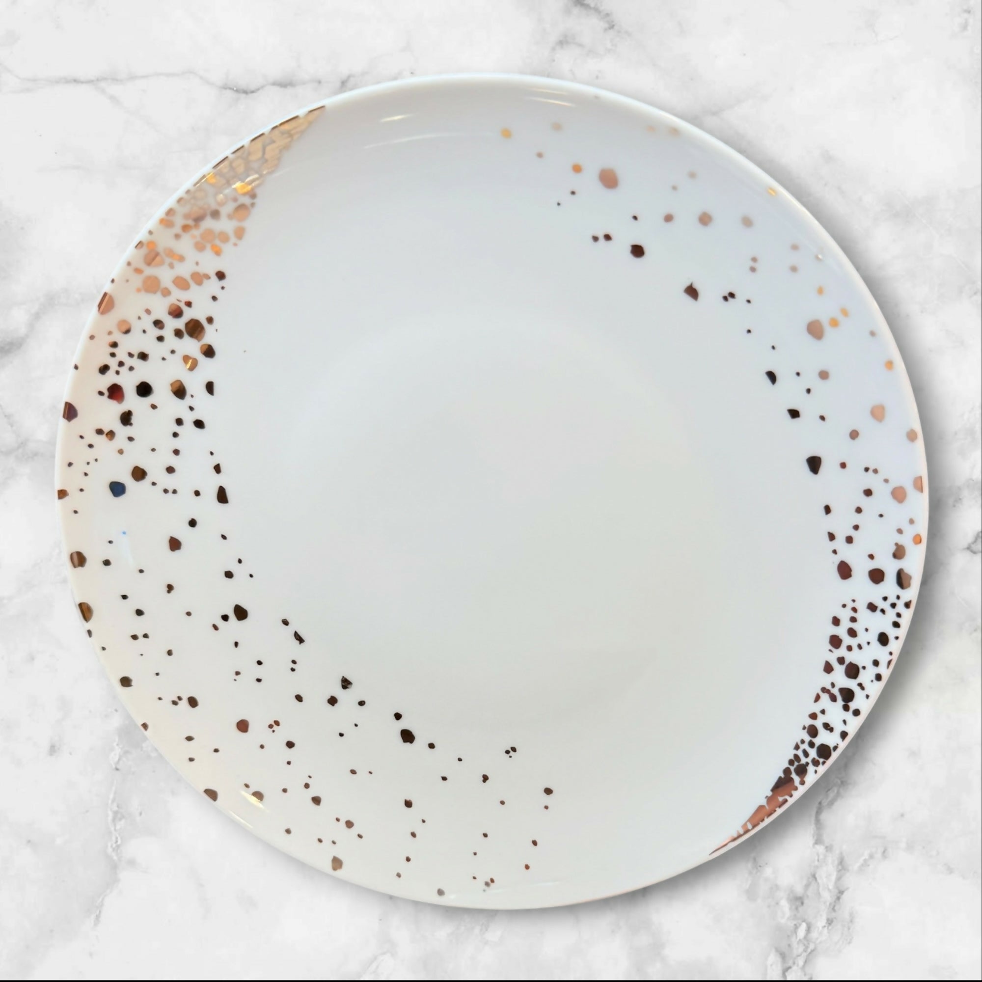 Crate & Barrel Speckled Salad Plates Set of 5 Modern Stoneware Excellent