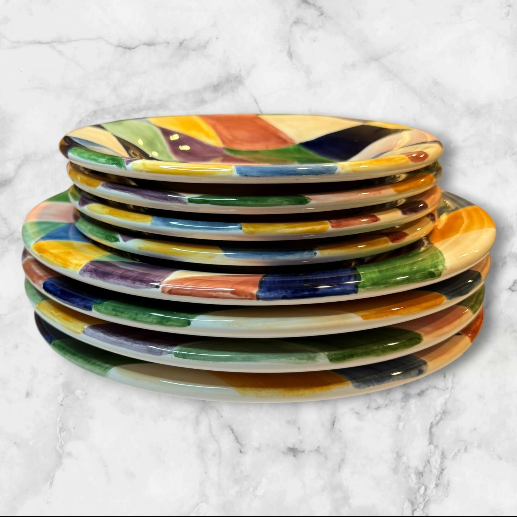 Tabletops Unlimited Carnival Dinner & Salad Plates | Set of 8 | Great Condition