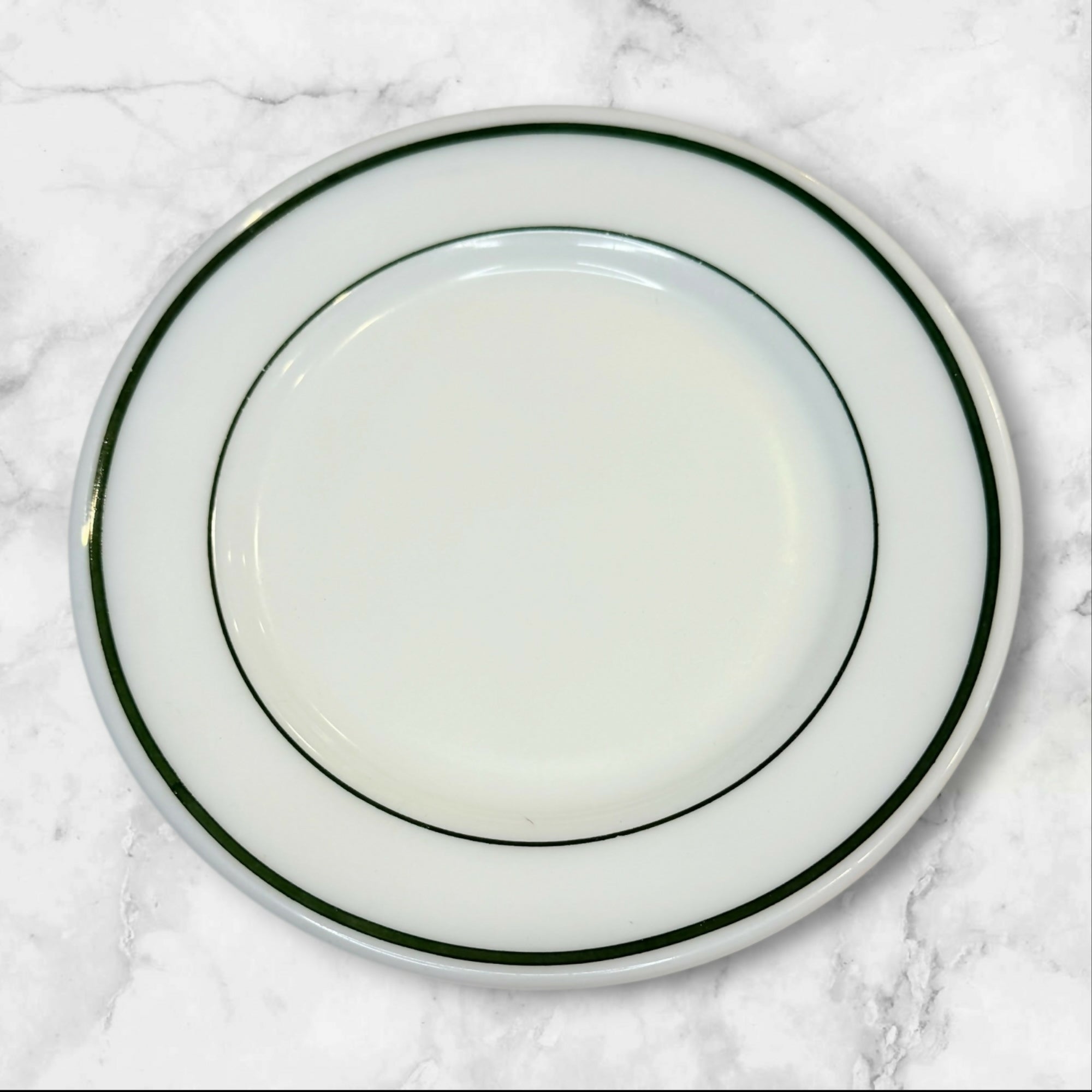 Corning Milk Glass Green Band Salad Plates Set of 3 | Good Condition