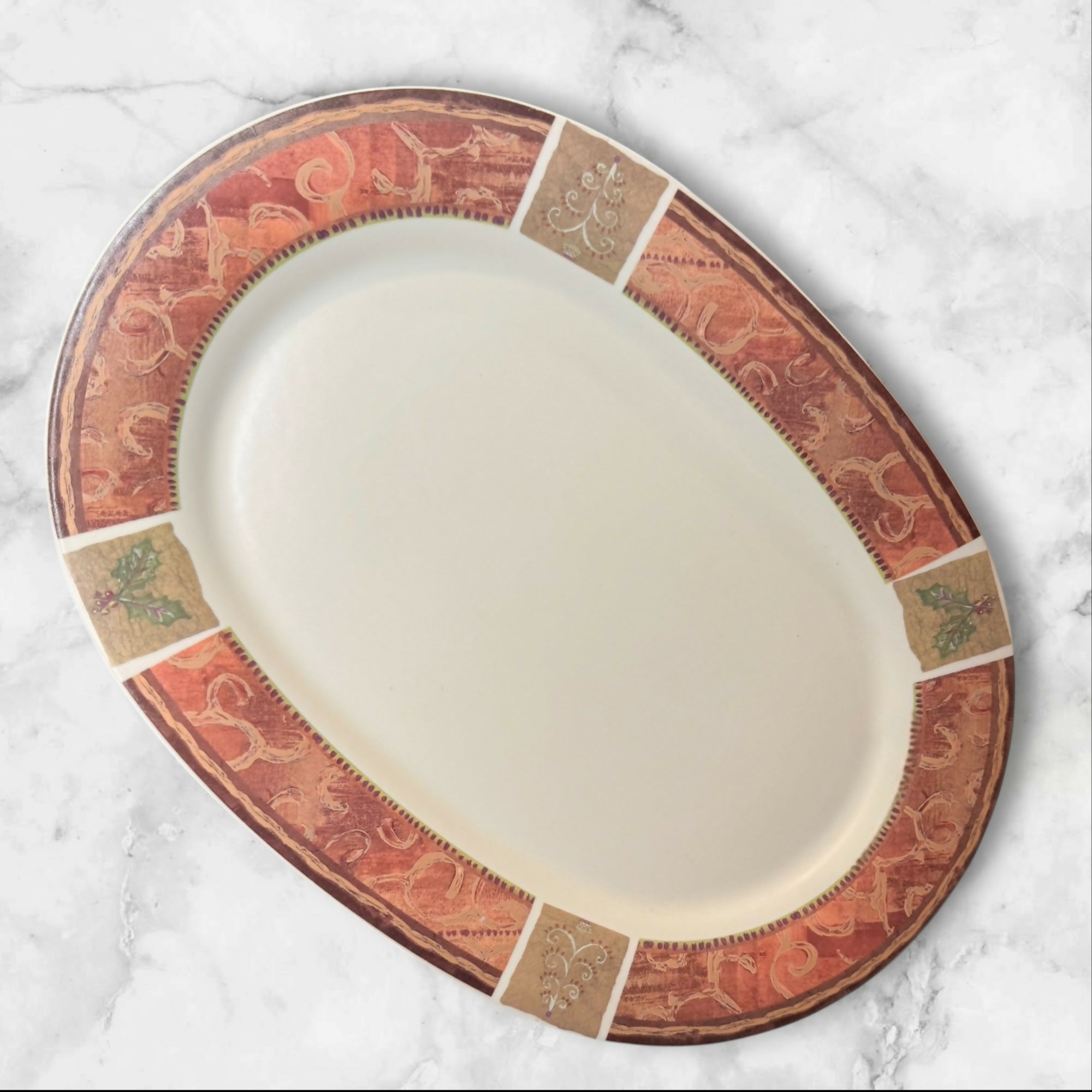 Pfaltzgraff Holiday Spice Oval Serving Platter 14.5 Inch | Excellent Condition