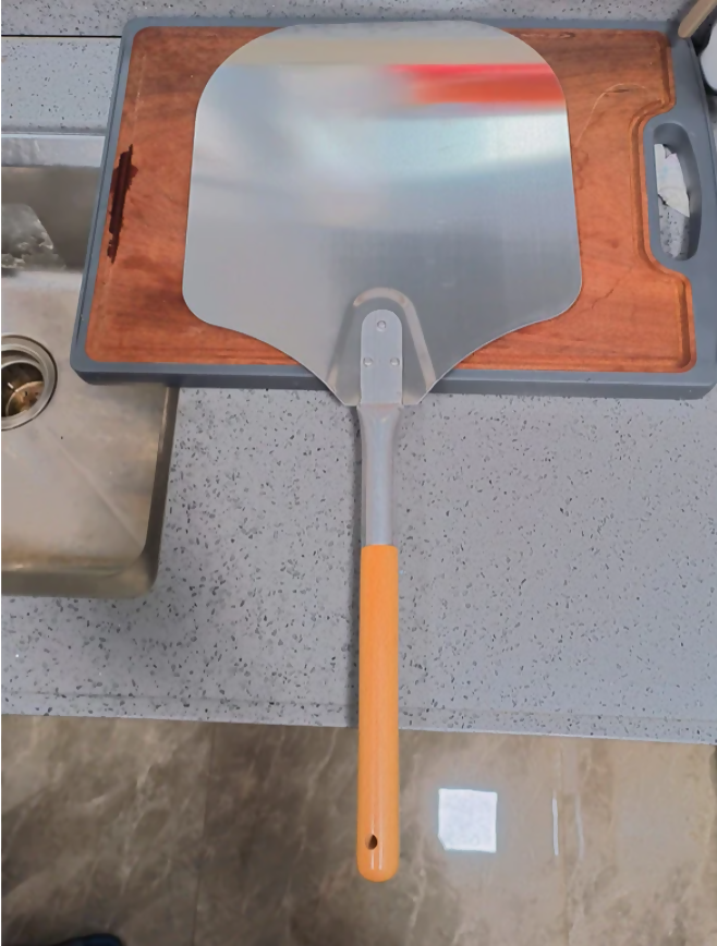 Anygleam 30x35cm Pizza Spatula With Wooden Handle Bakeware Kitchen Tools No Oxidation
