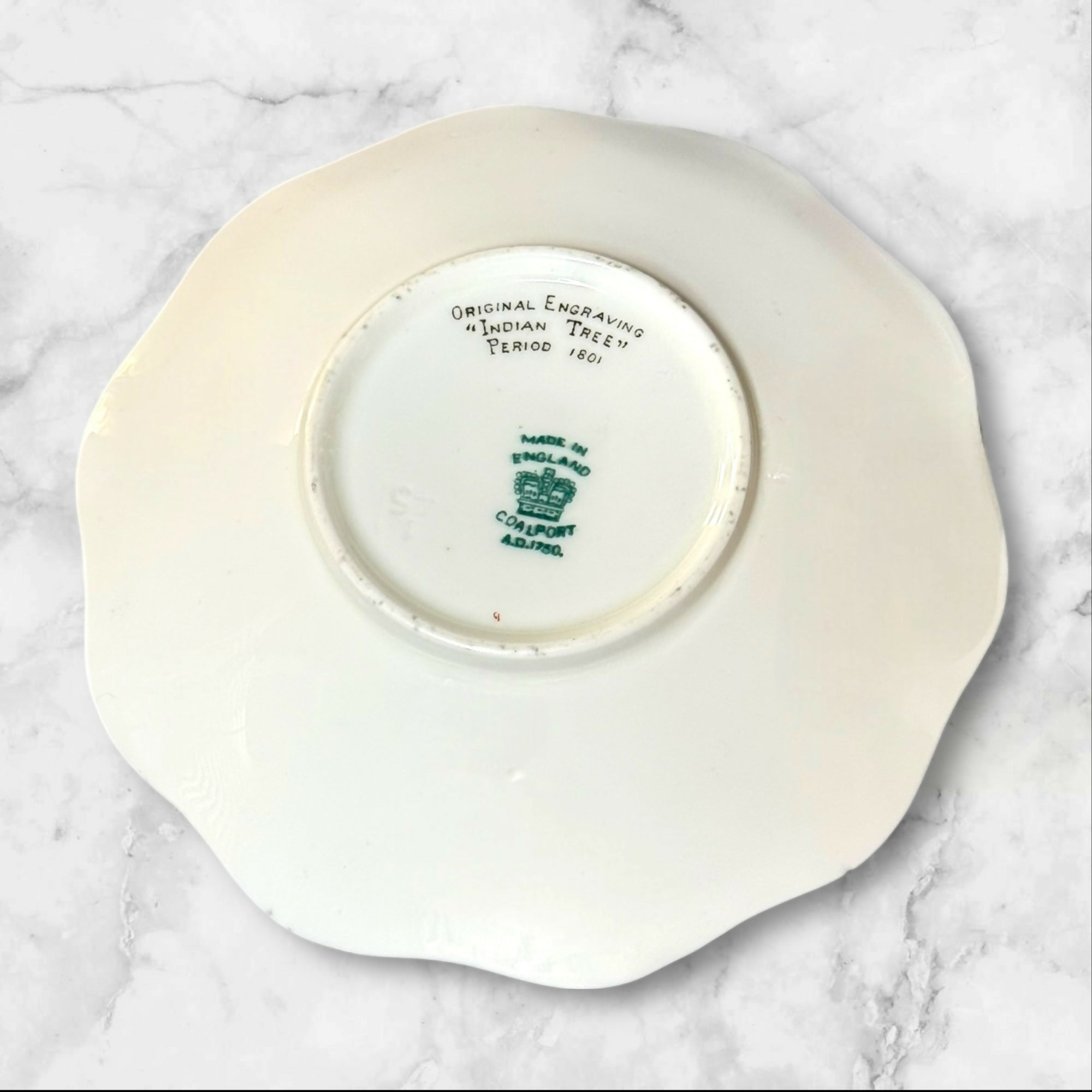 Coalport Indian Tree Teacup & Saucer | Original Engraving 1801 | England