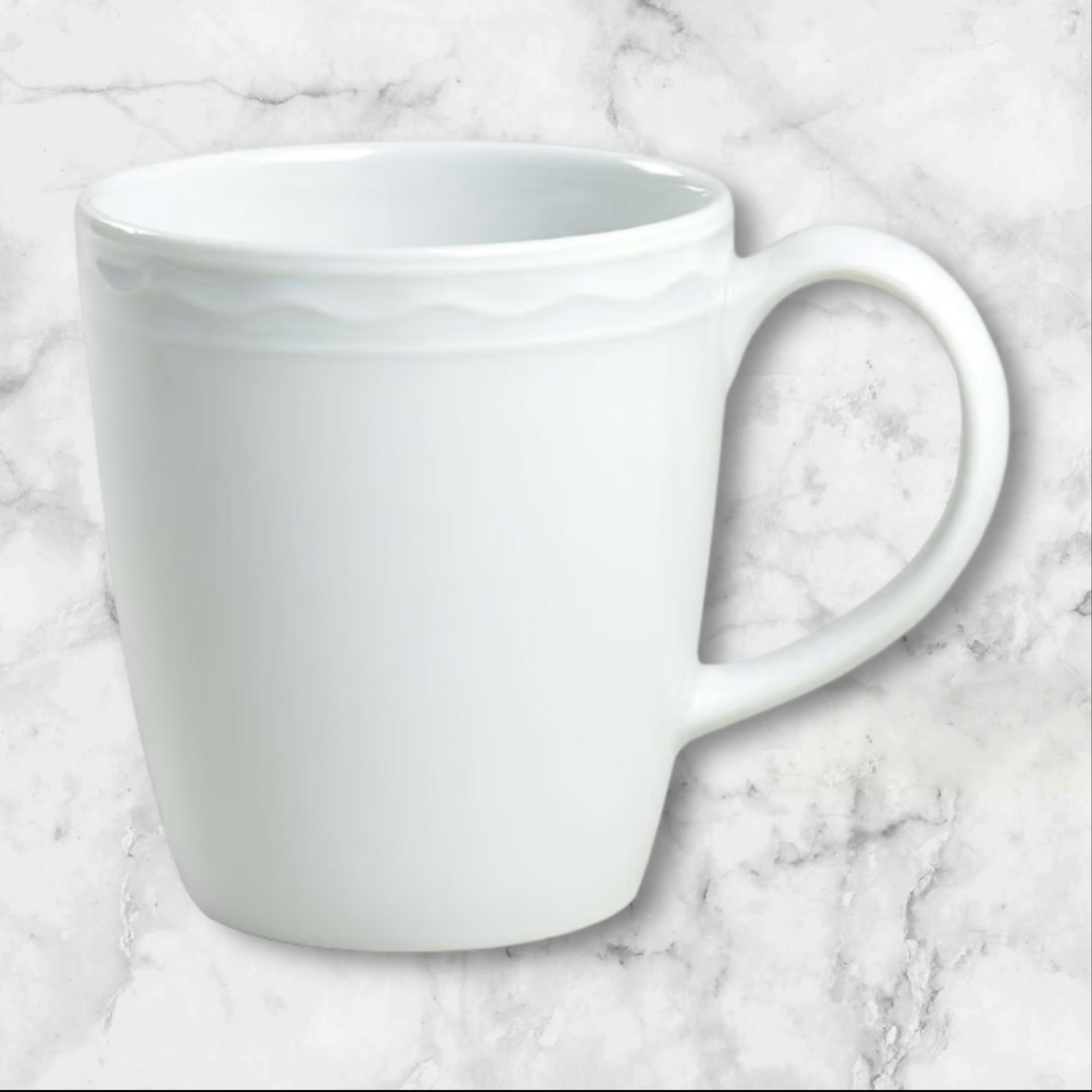 Crate & Barrel Palazzo White Porcelain Mugs | Set of 4 | Immaculate Condition