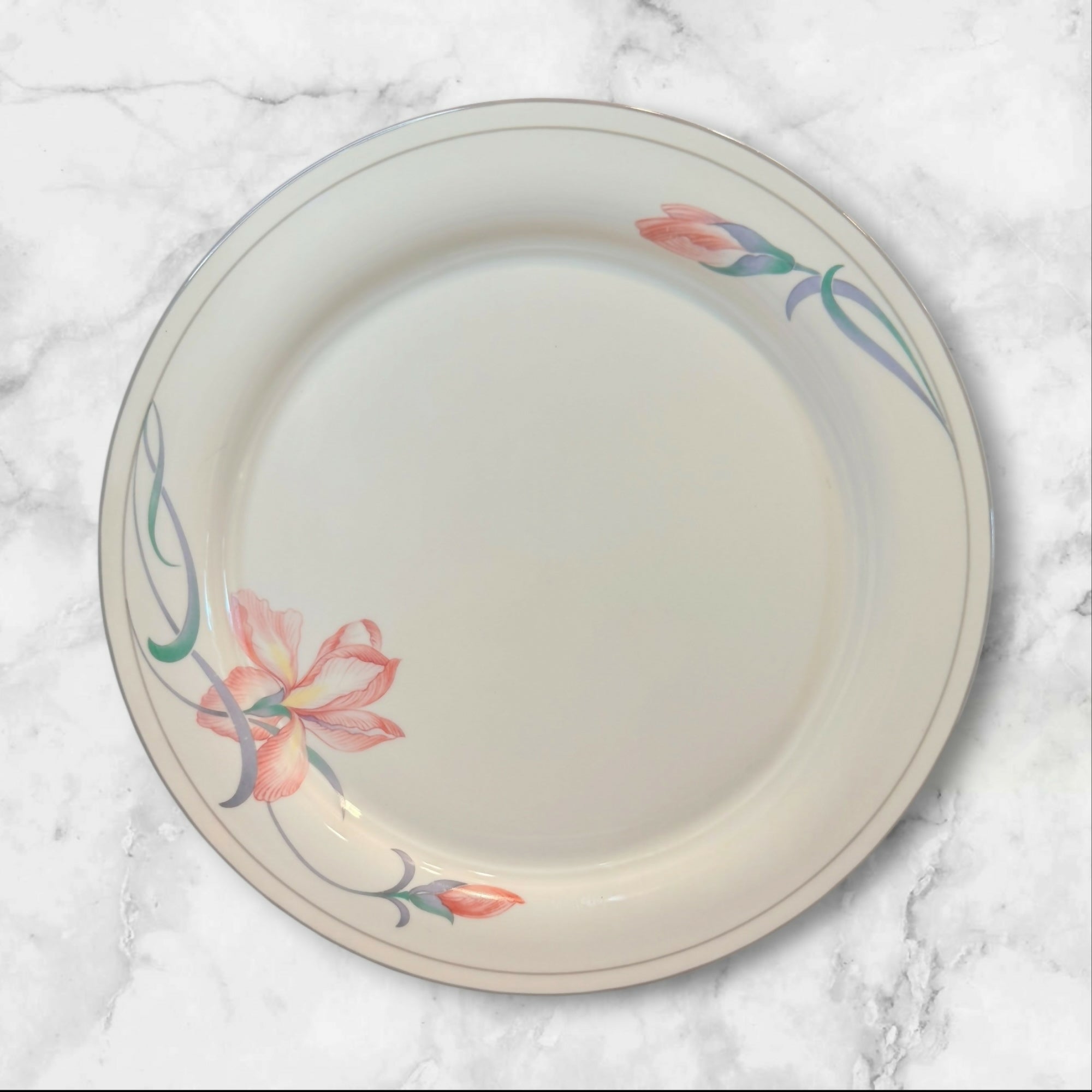 Lenox Iris on Grey Dinner Plates 10.75” | Set of 4 | Excellent Condition