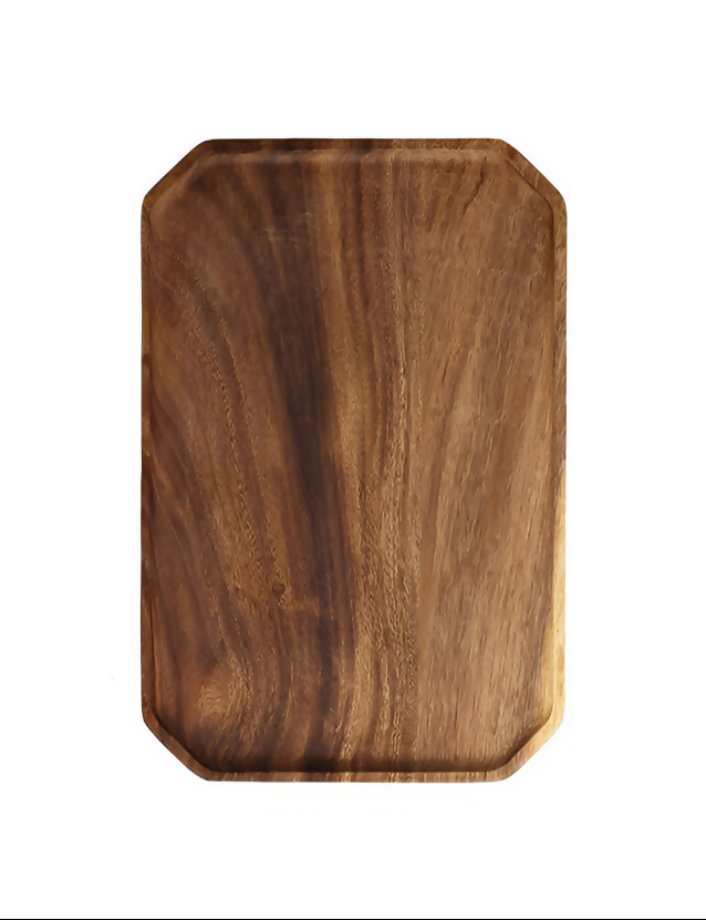 Anygleam Natural Wood Diagonal Square Acacia Wood Plate Serving Tray Food Kitchen Tableware