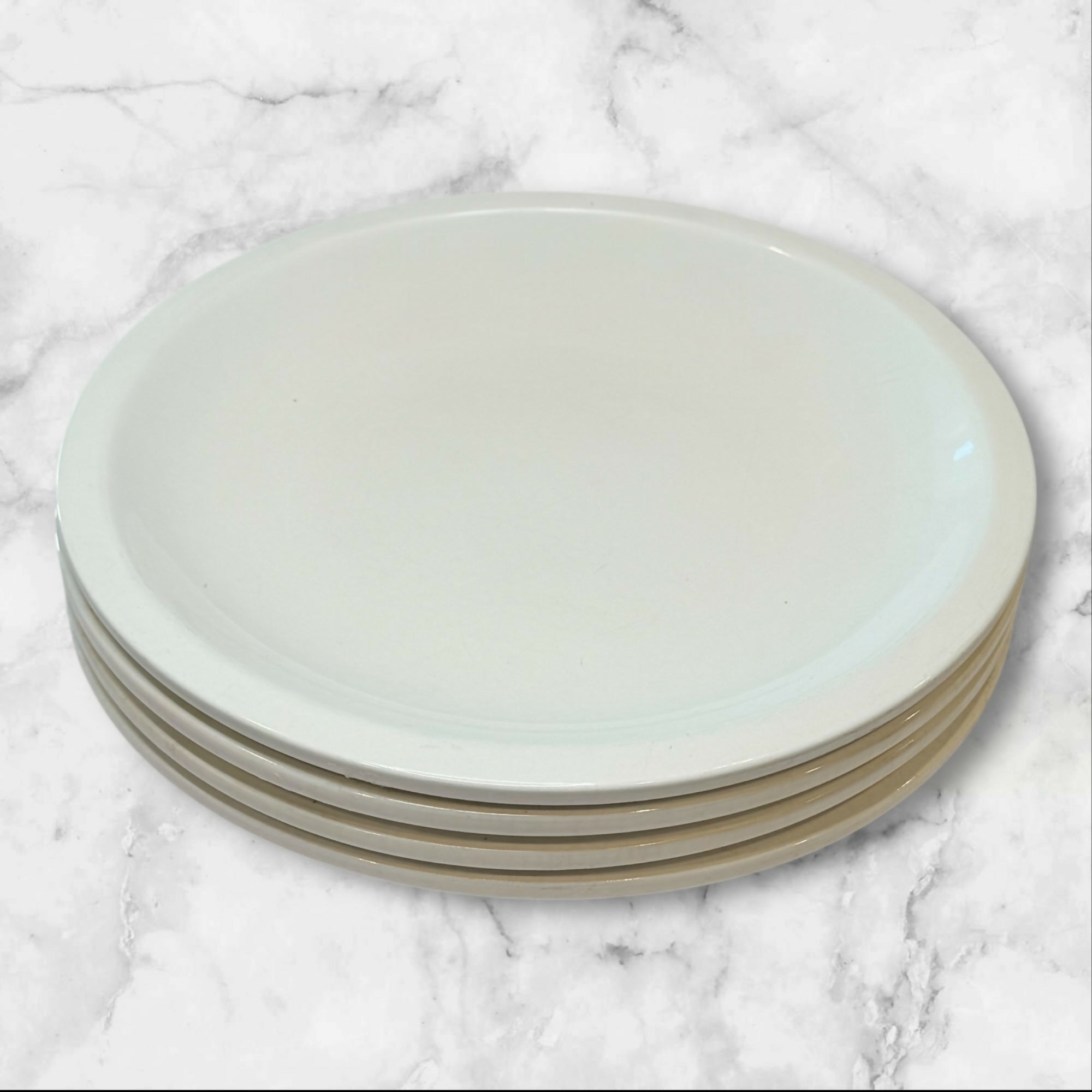 Pottery Barn China Du Jour White Dinner Plates | Set of 4 | Gently Used