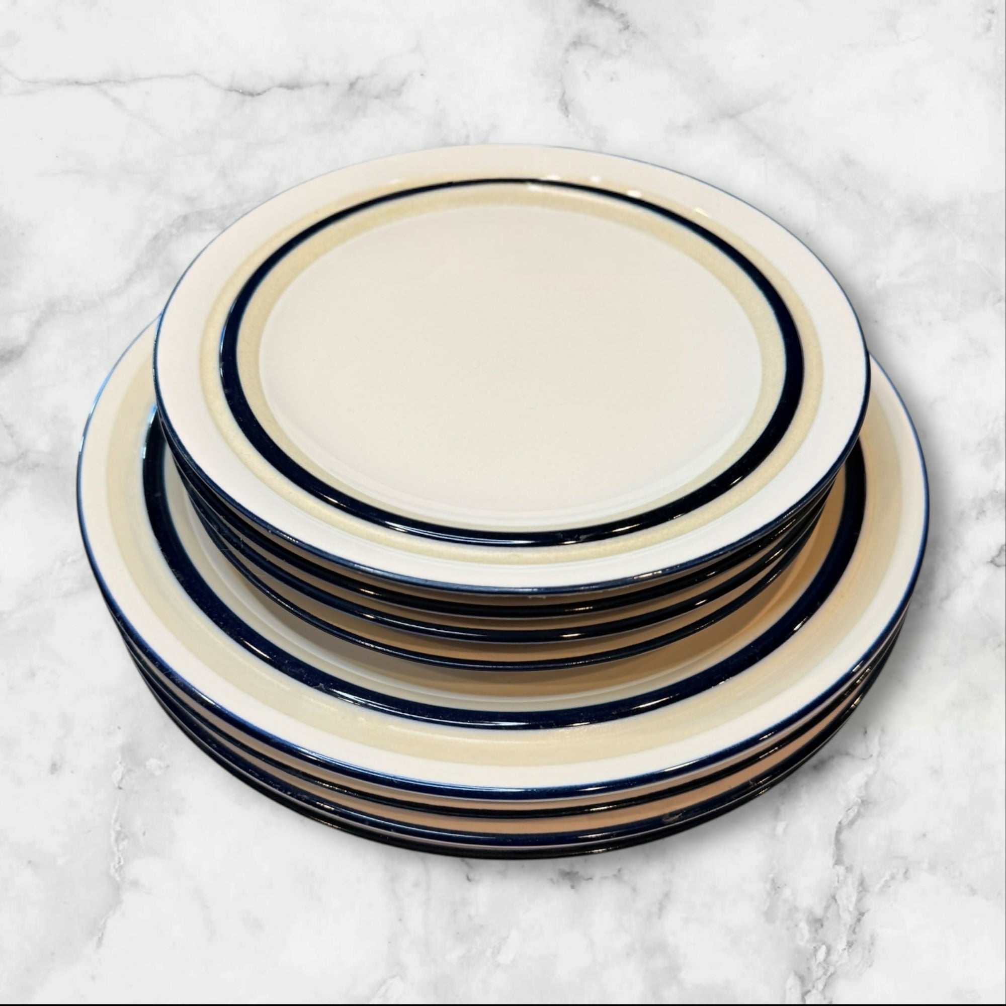 Mikasa Blue Glow Dinner & Salad Plates | Set of 8 | Excellent Condition
