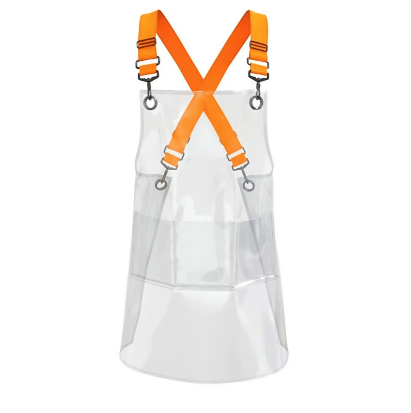 Anypron Orange Ribbon Waterproof TPU Apron Oilproof for Barber Salon
