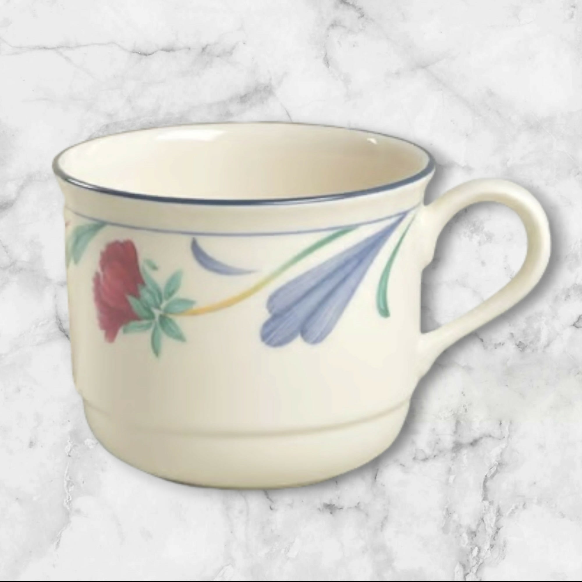 Lenox Poppies On Blue Tea Cups | Set of 4 | Excellent Condition