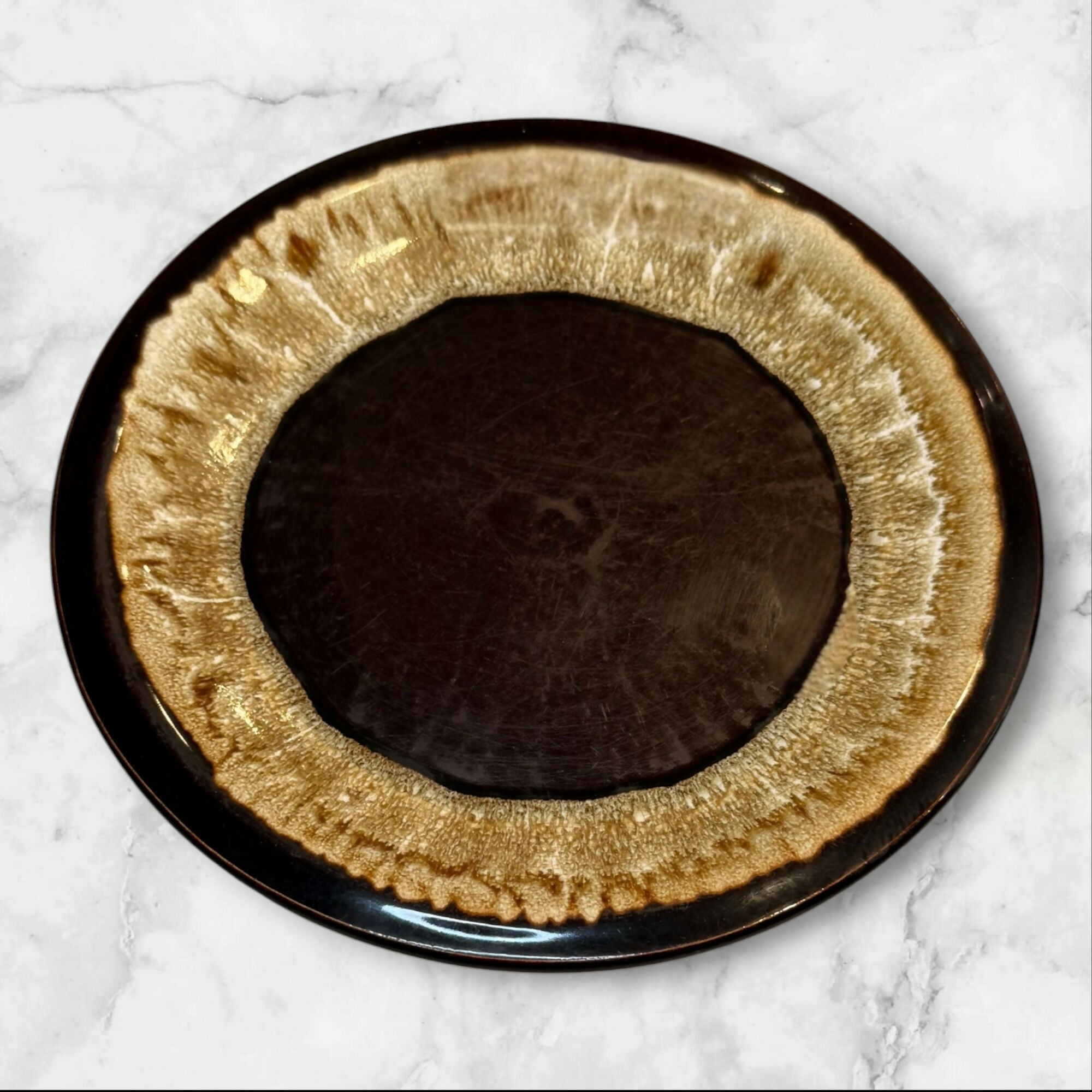 Pfaltzgraff Gourmet Brown Dinner Plates Set of 5 | Vintage Drip Glaze
