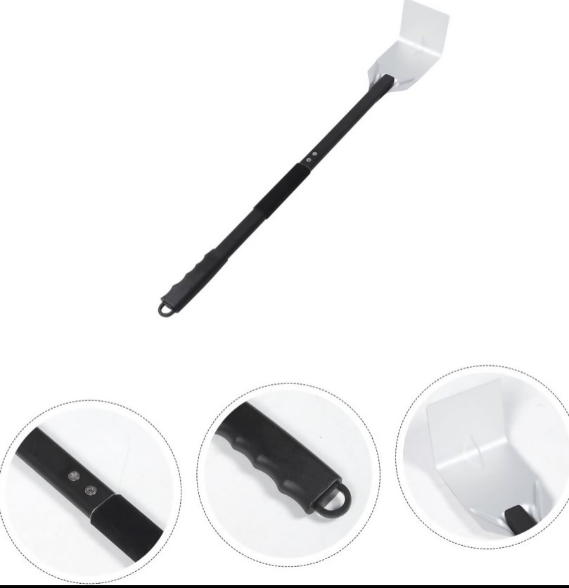 Anygleam Silver 81cm Medium Aluminum Ash Rake and Coal Mixing Pizza Tool Accessories