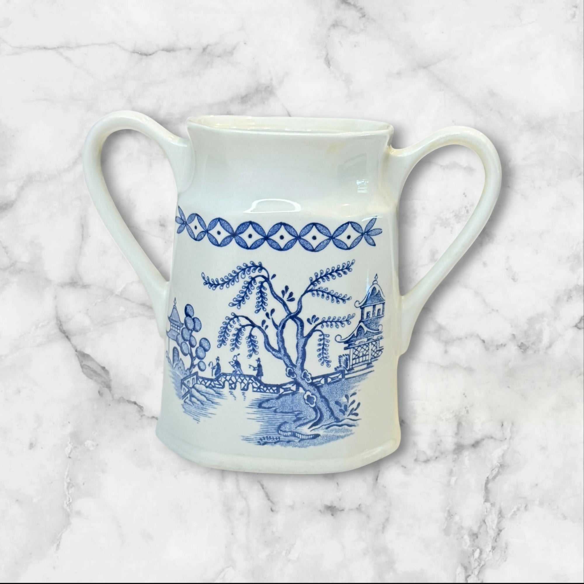 Royal Staffordshire Willow Blue Ironstone Creamer & Sugar Bowl | Great Condition