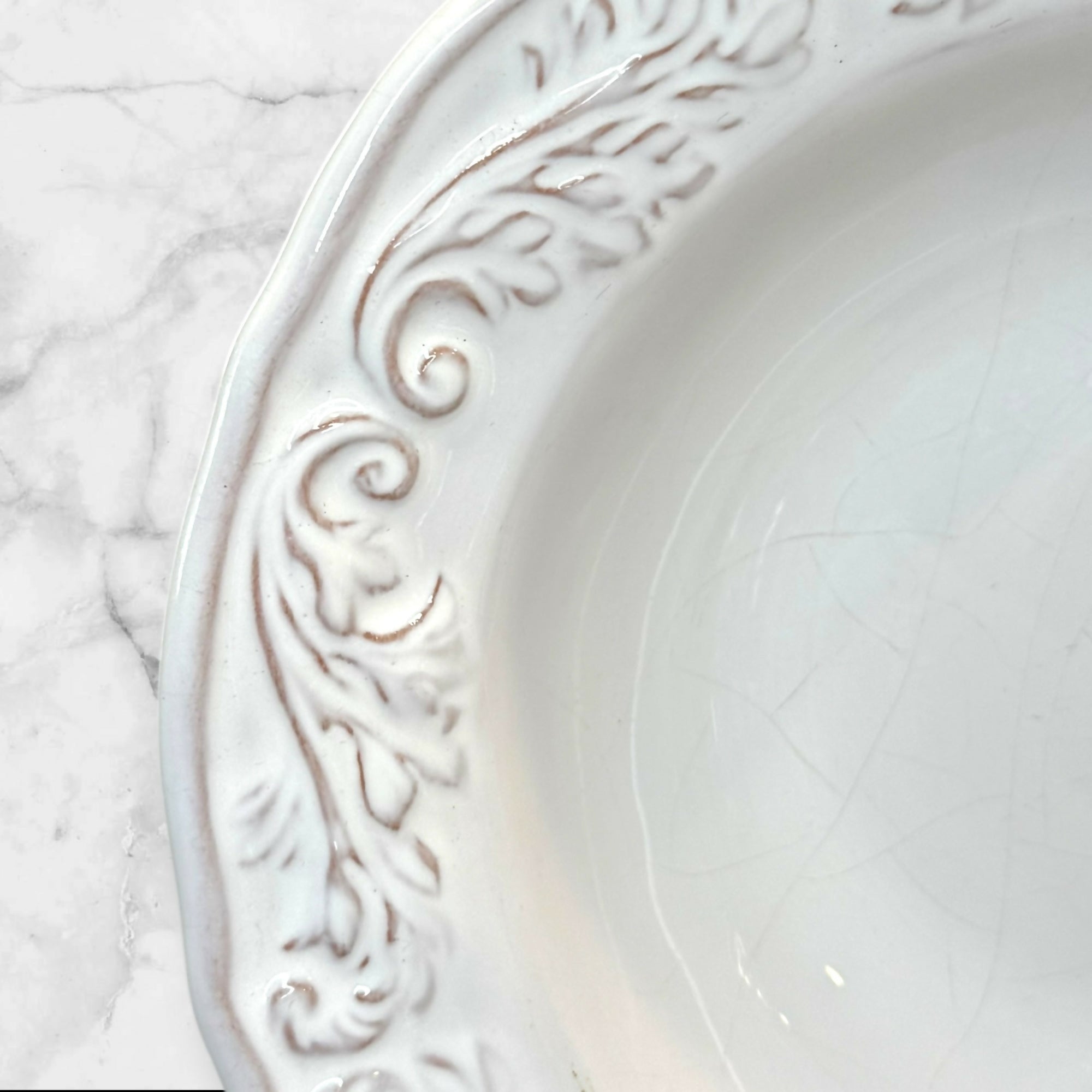 World Market White Provencal Bowls | Set of 2 | Good Condition