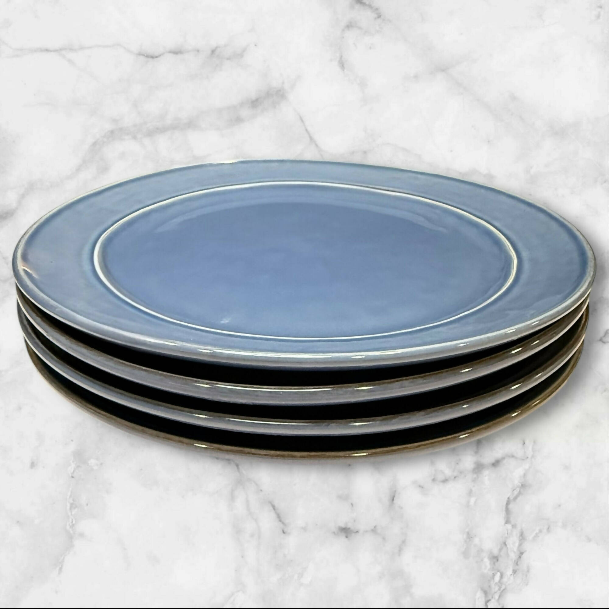 Pottery Barn Cambria Ocean Blue Dinner Plates | Set of 4 | Great Condition