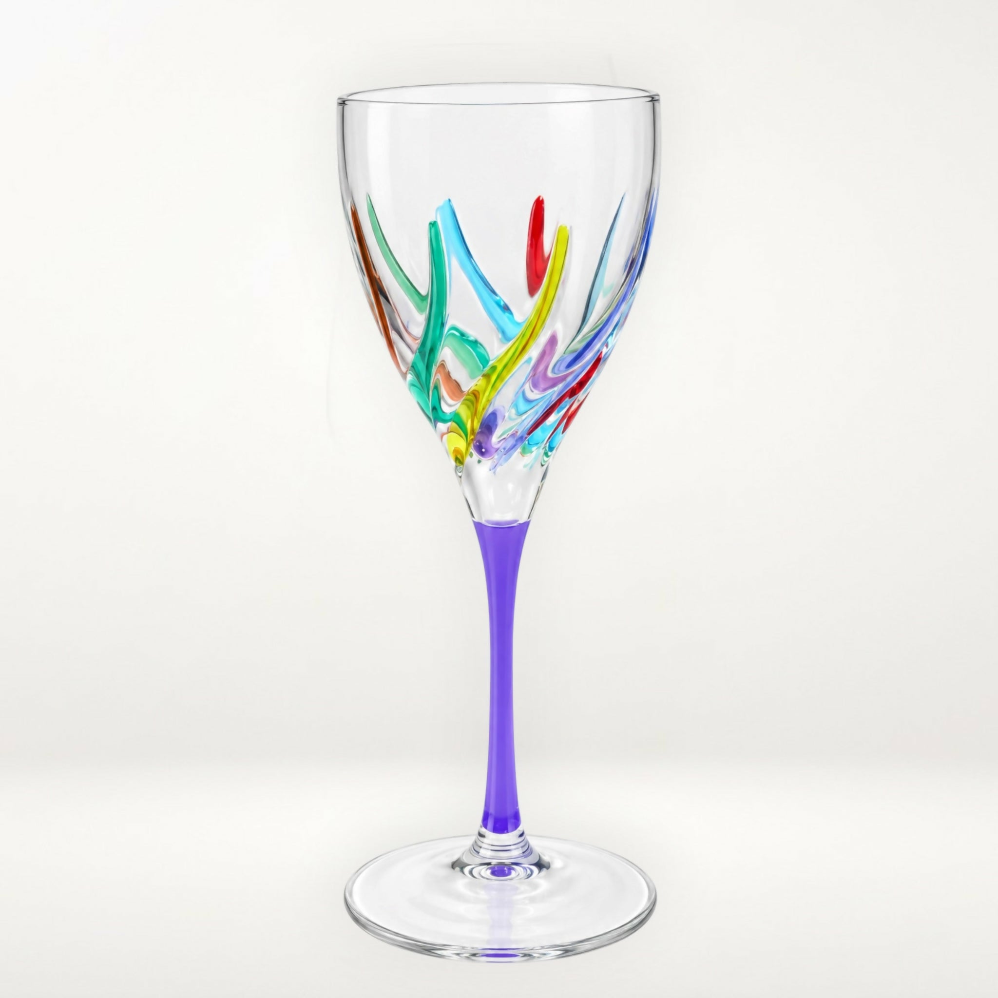 Zecchin Murano Style Art Glass Wine Glasses | Set of 2 | Excellent Condition