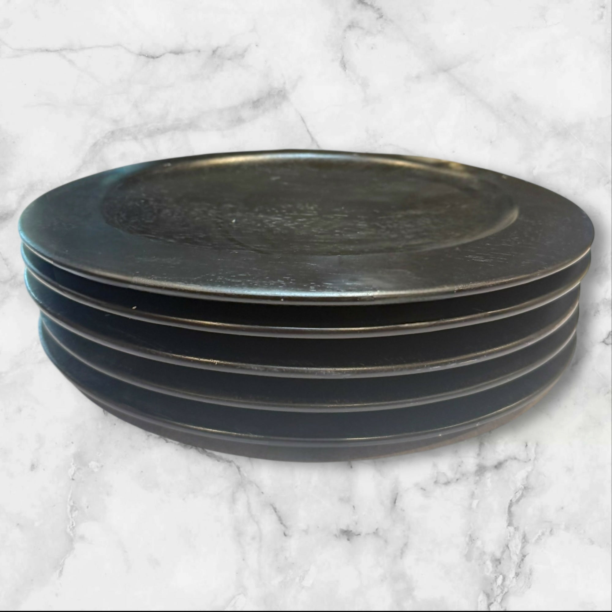 Studio Nova Wood Charger Plates | Set of 5 | Good Condition | Dark Finish