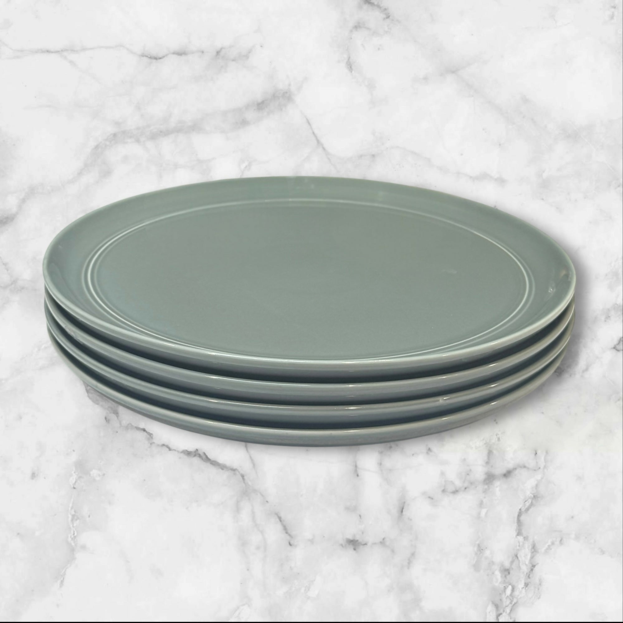 Crate & Barrel Hue Light Grey Dinner Plates | Set of 4 | Great Condition X