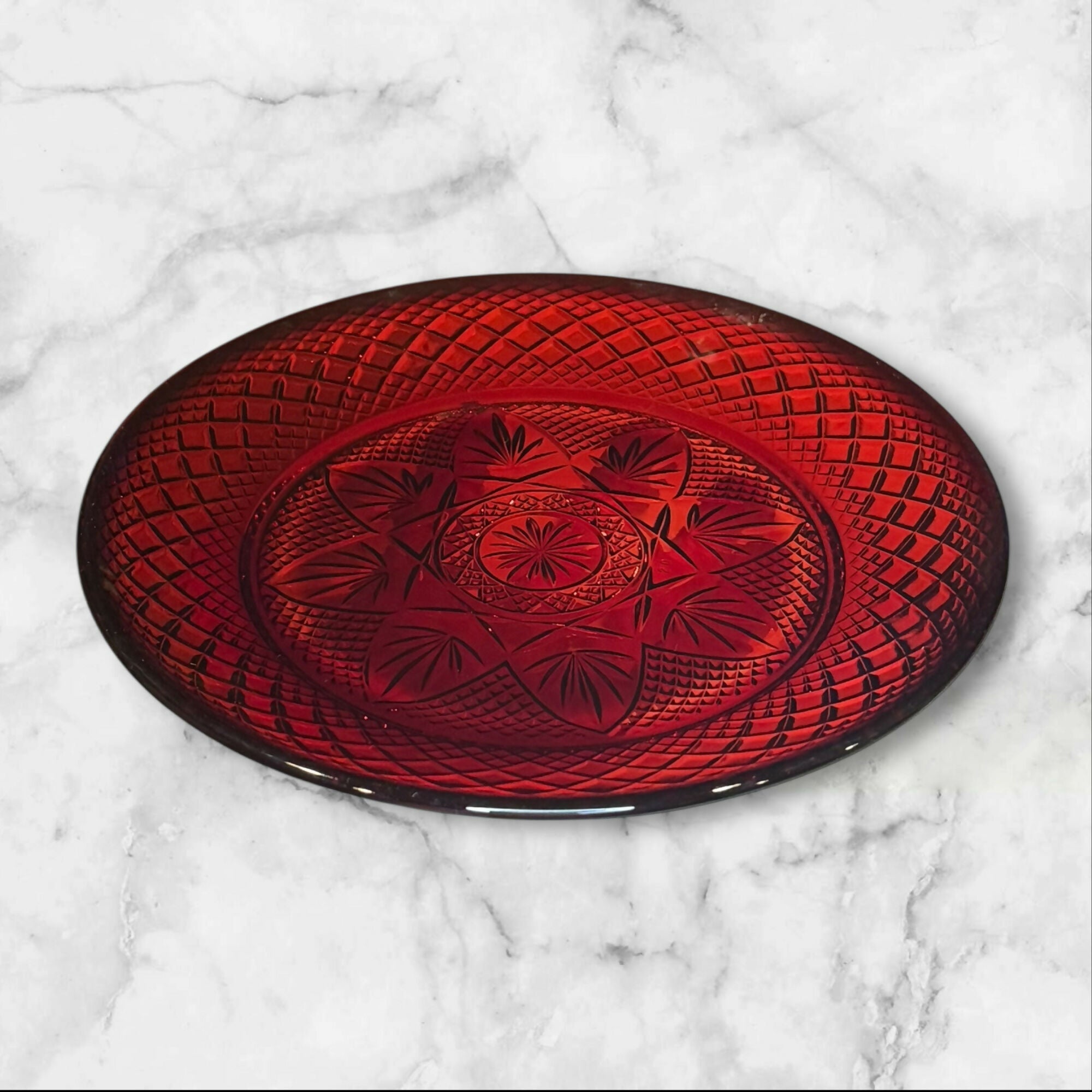 Cristal D’Arques Antique Ruby Luncheon Plates | Set of 4 | Excellent Condition