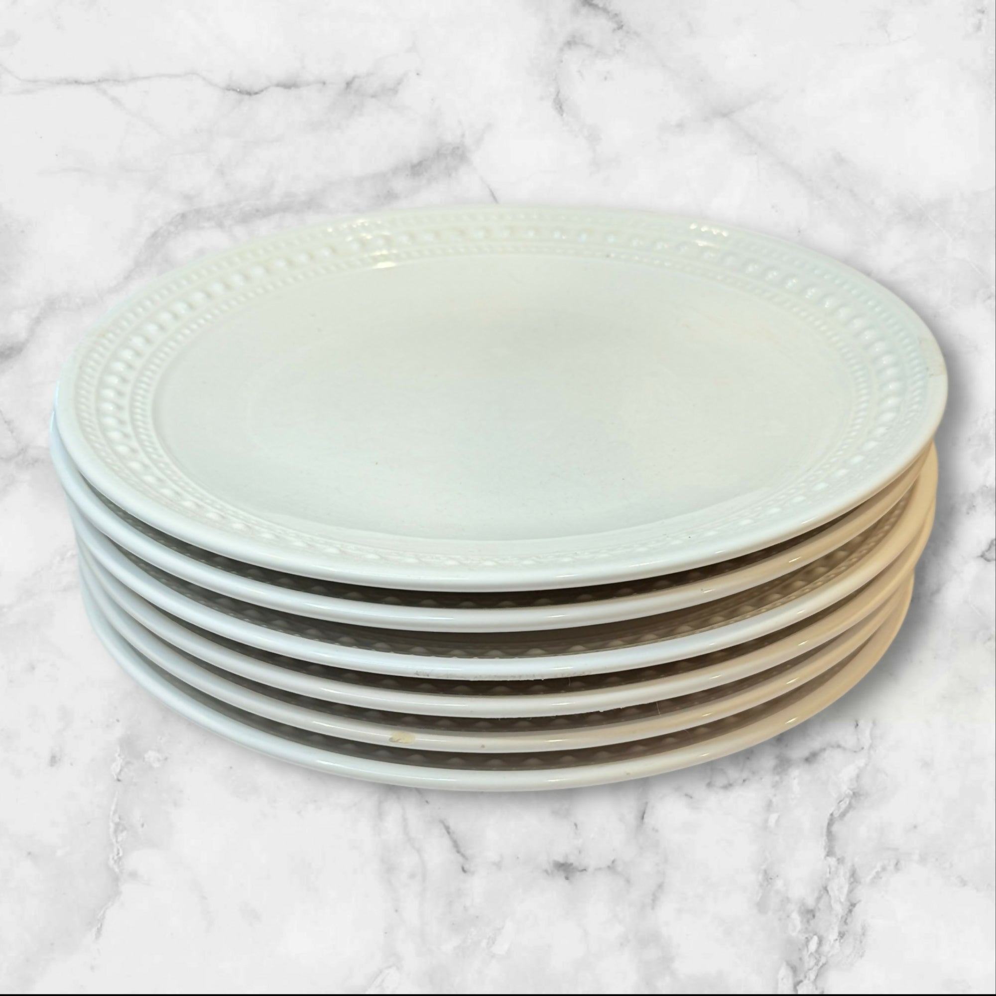 Matceramica M2A20 White Dinner Plates | Set of 6 | Used