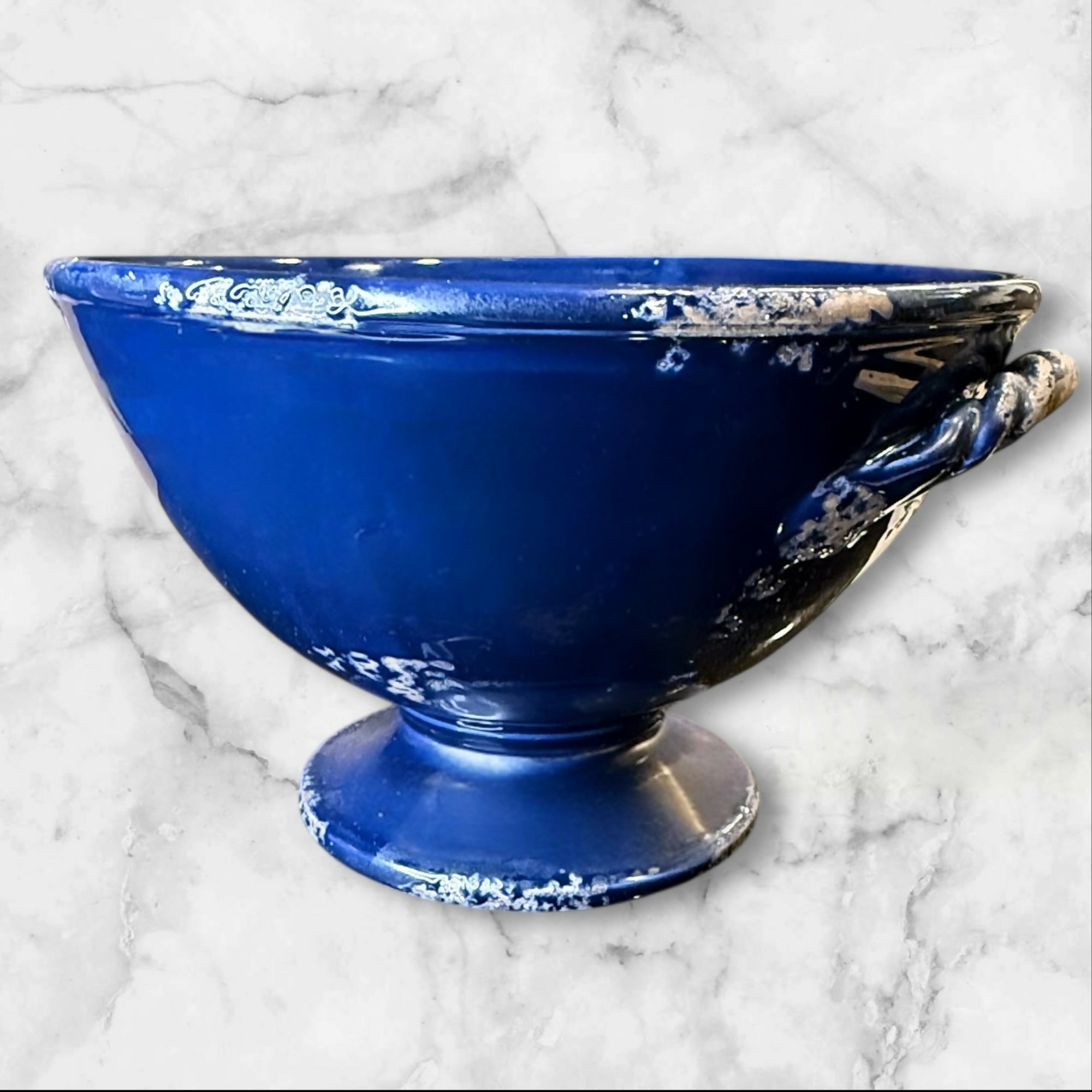 Artimino Verona Blue Pedestal Serving Bowl Italy | Vintage | Excellent
