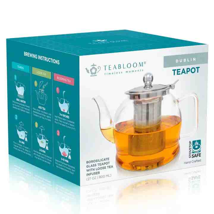 Dublin Glass Teapot With Infuser | 40oz | Teabloom - Kitchen Switchen