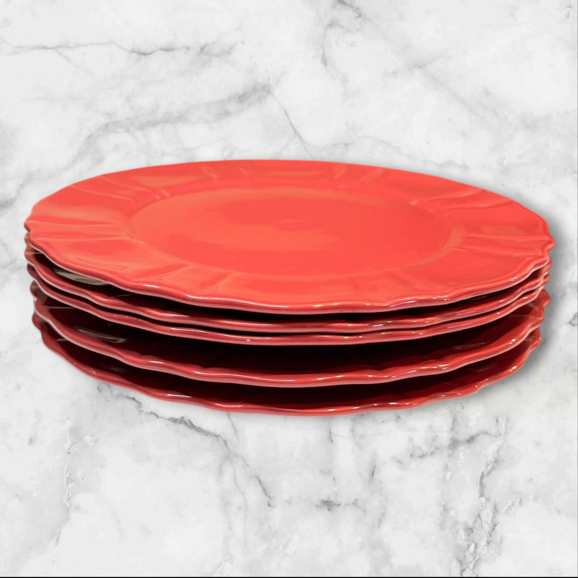 JCPenney Ashley Red Dinner Plates Set of 5 | Gently Used Condition