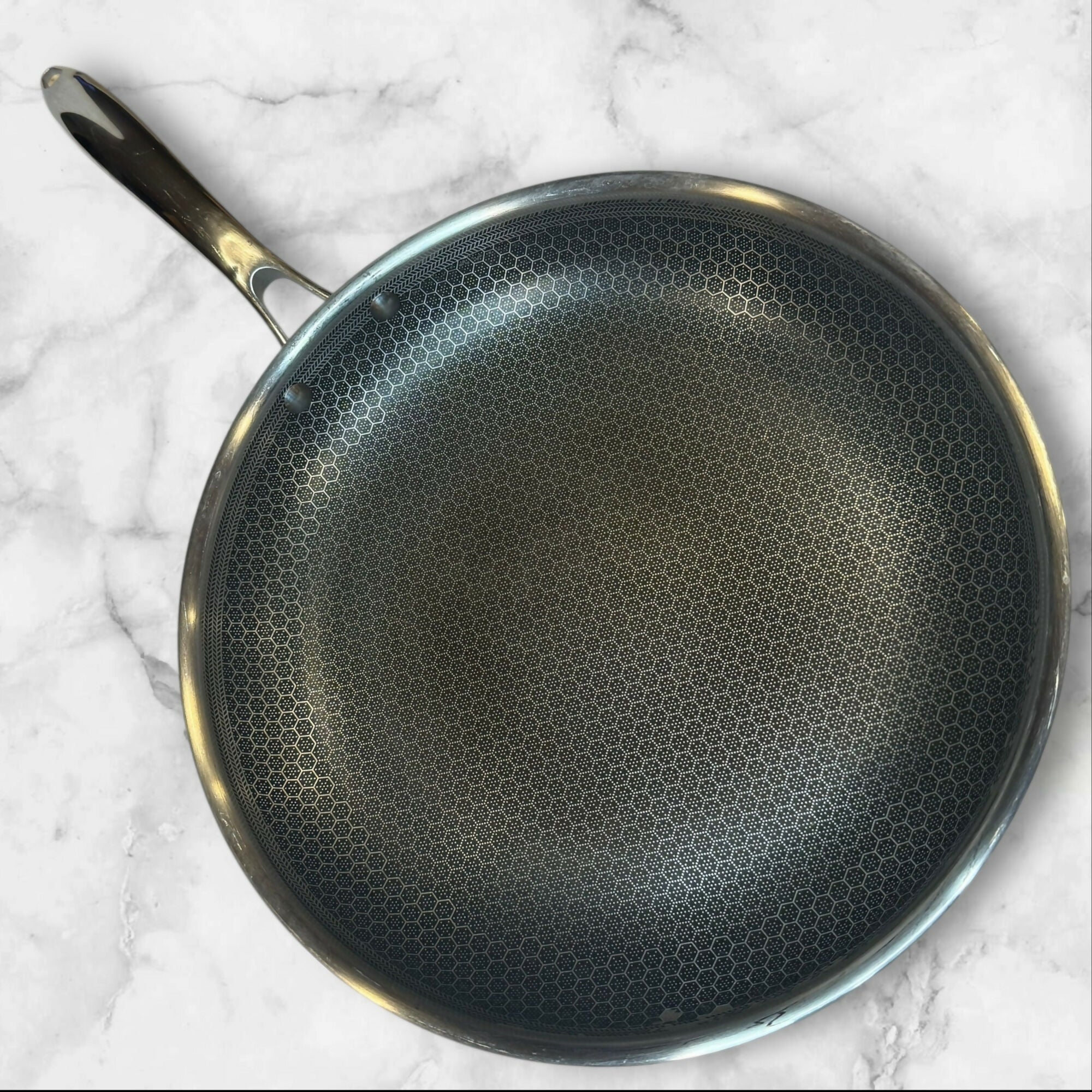 HexClad 12.5 Inch Hybrid Nonstick Fry Pan | Stainless Steel | Gently Used