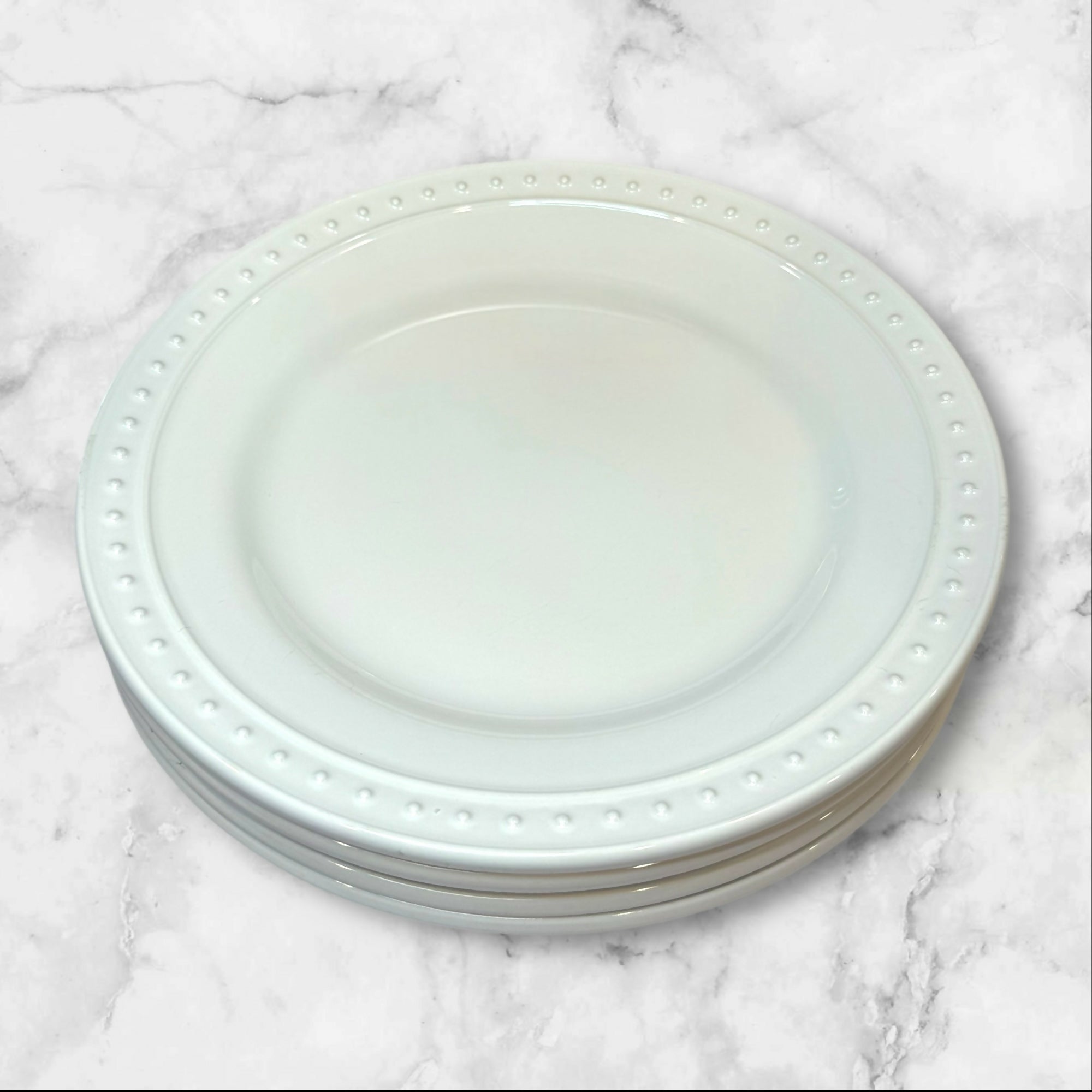 World Market Nantucket White Salad Dessert Plates | Set of 4 | Great Condition