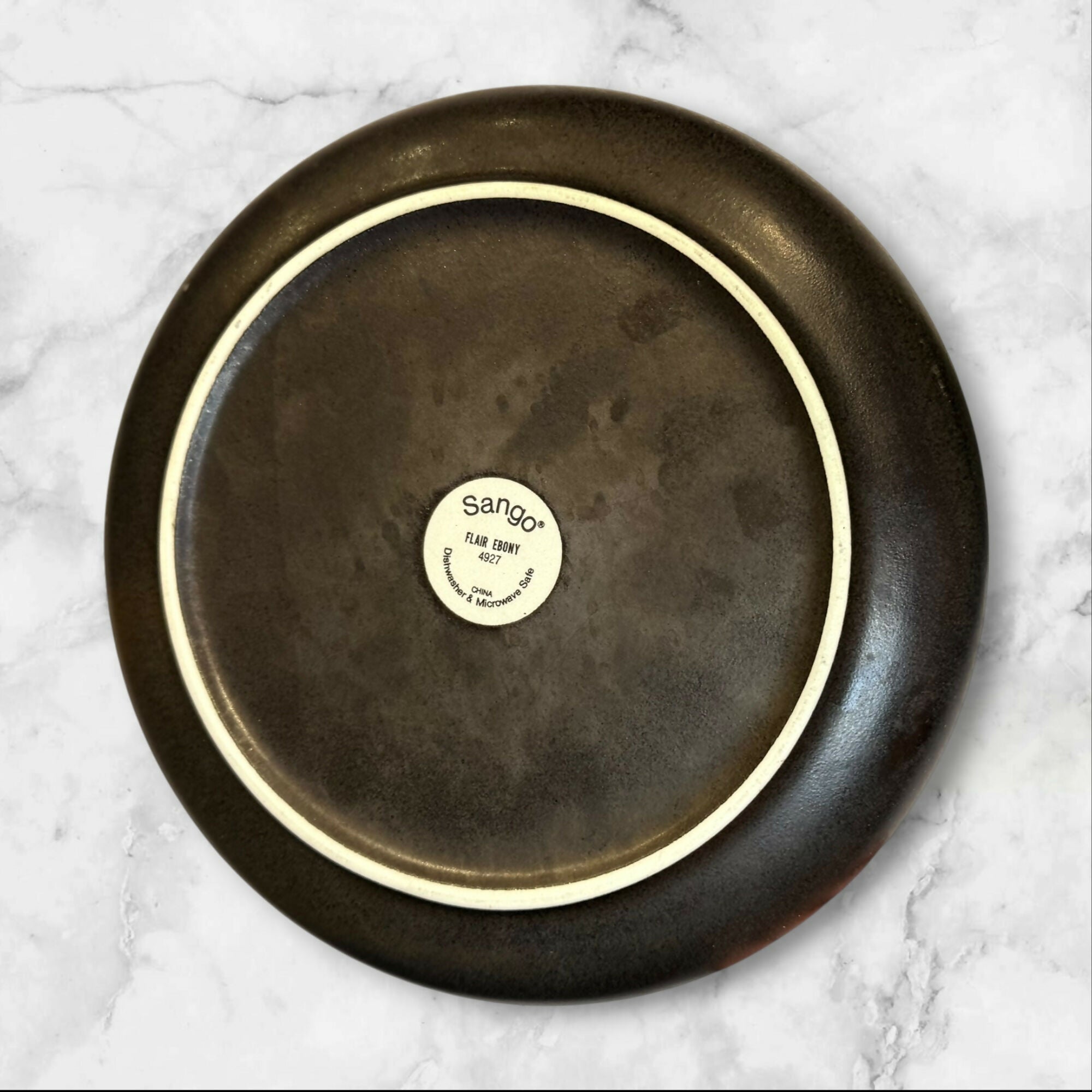 Sango Flair Ebony Dinner Plates Set of 4 | Vintage Stoneware | Good Condition