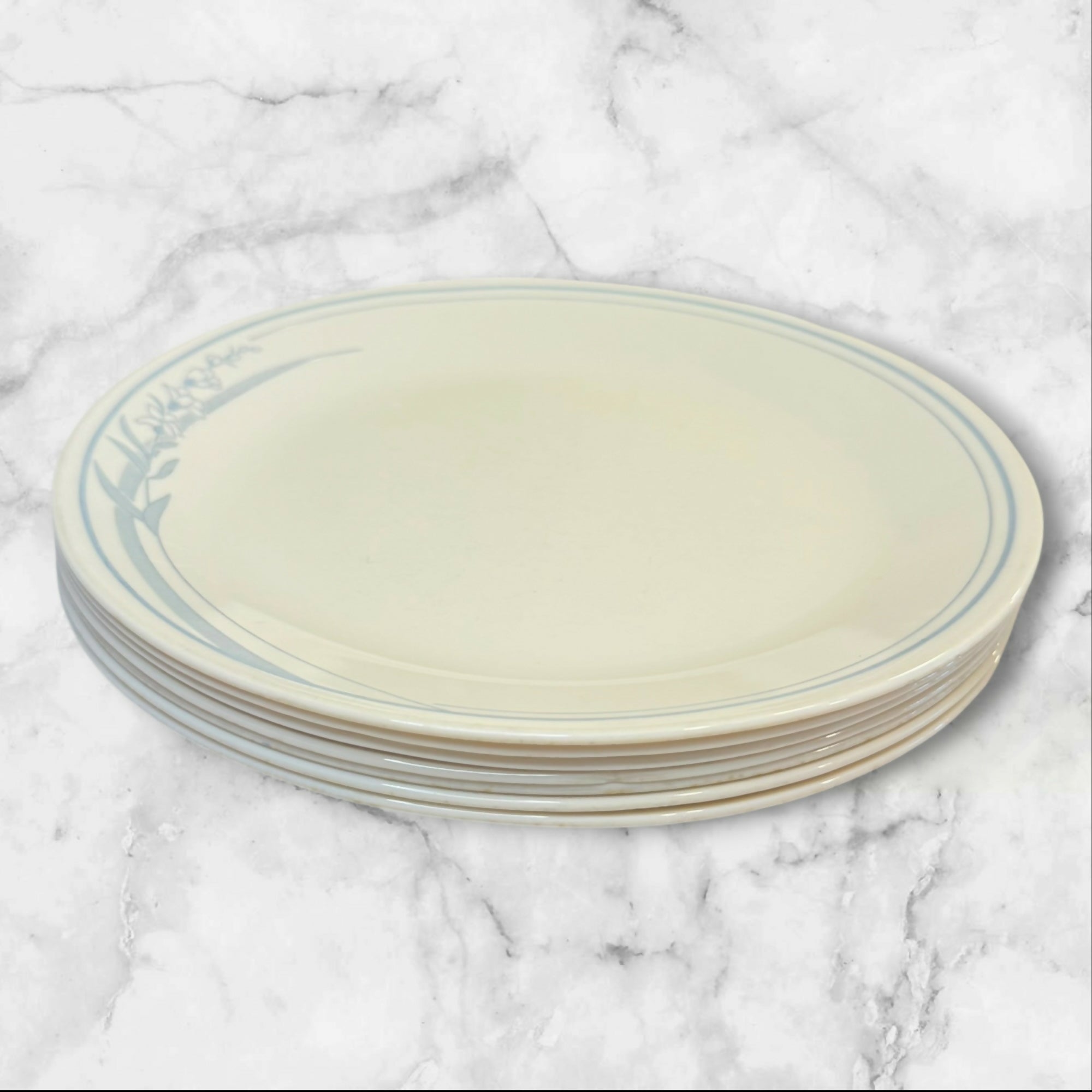 Corelle Blue Lily Dinner Plates | Set of 8 | Good Condition