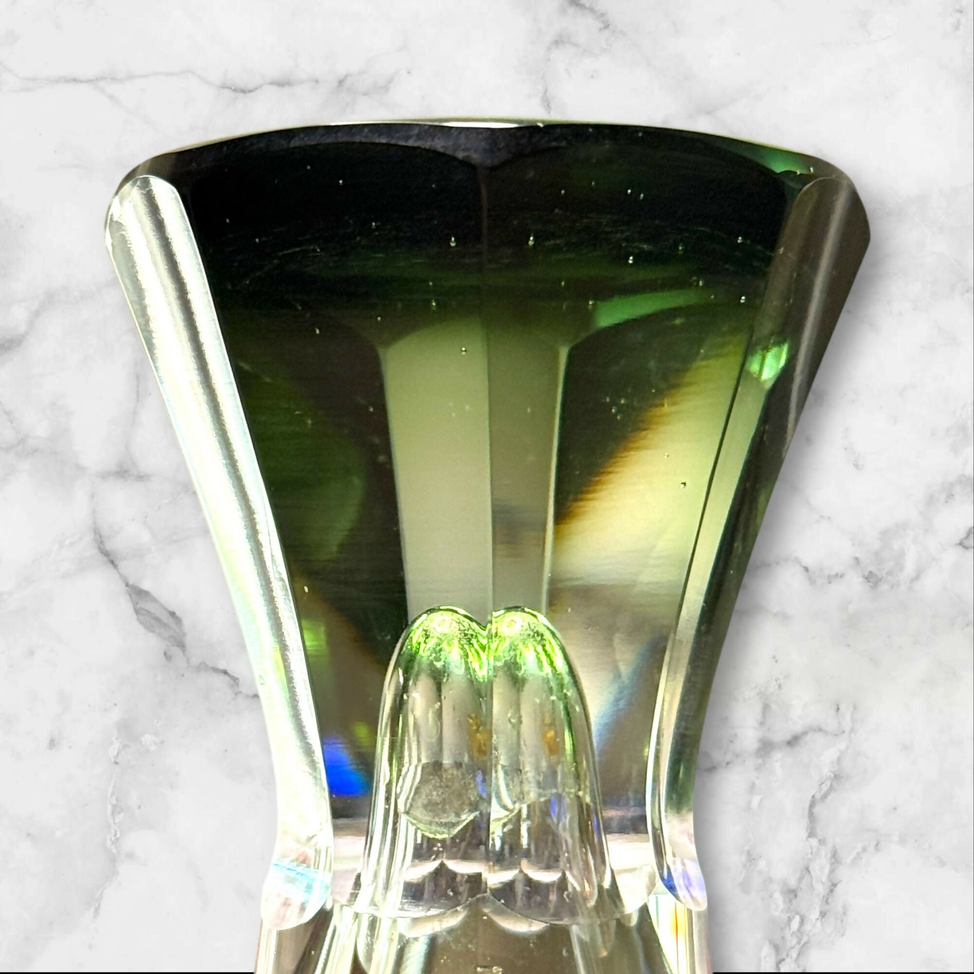 Emerald Teardrop Martini Glasses | Set of 2 | Great Condition