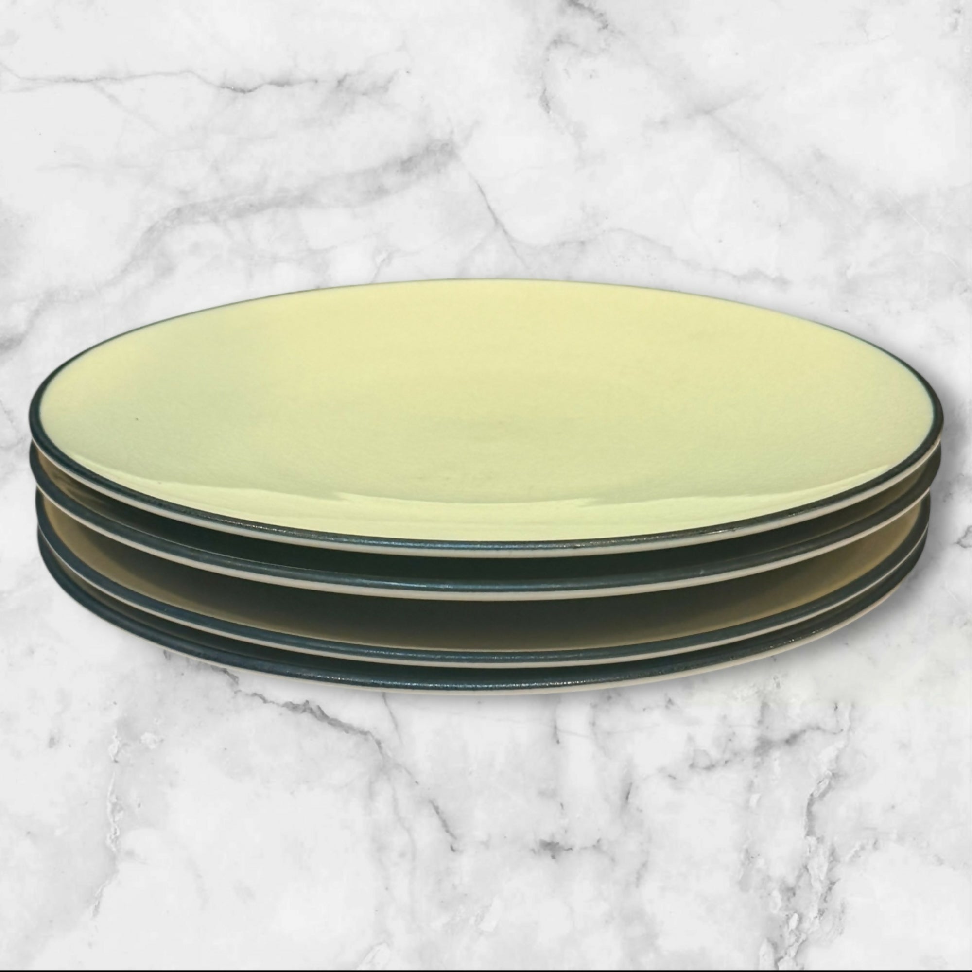 Crate & Barrel Kita Dinner Plates | Crackle Glaze | Set of 4 | Good Condition