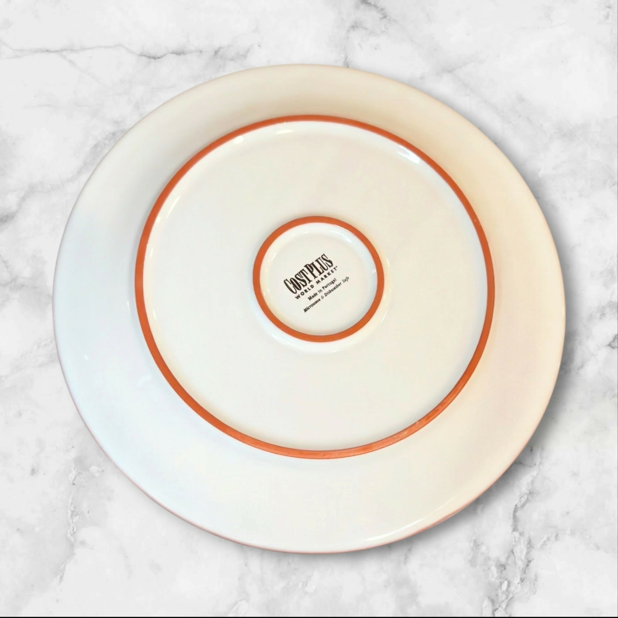 Cost Plus World Market Terracotta Rim Dinner Plates | Set of 6 | Great Condition