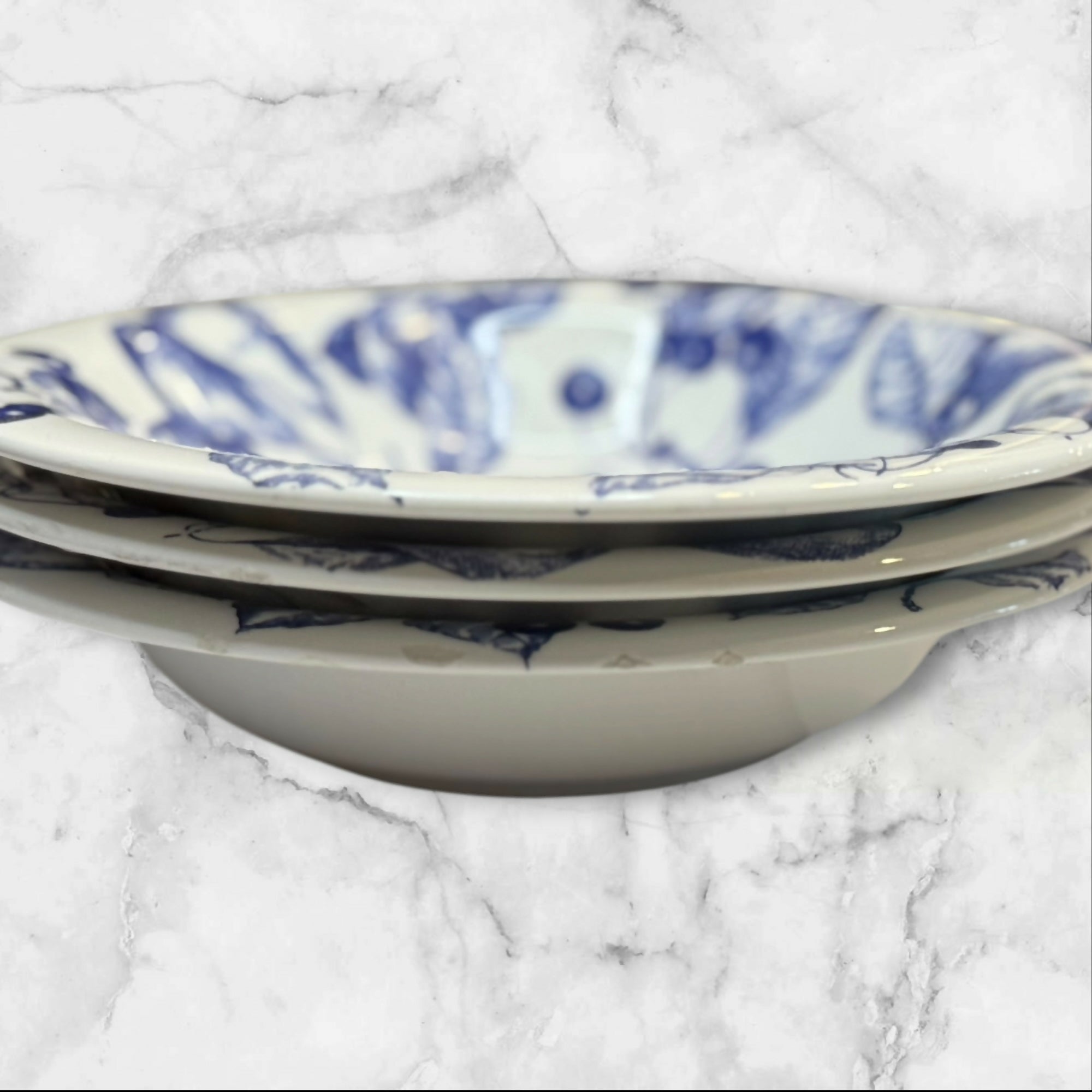 Quadrifoglio Italia Blue Fruit Pasta Bowls | Set of 3 | Great Condition
