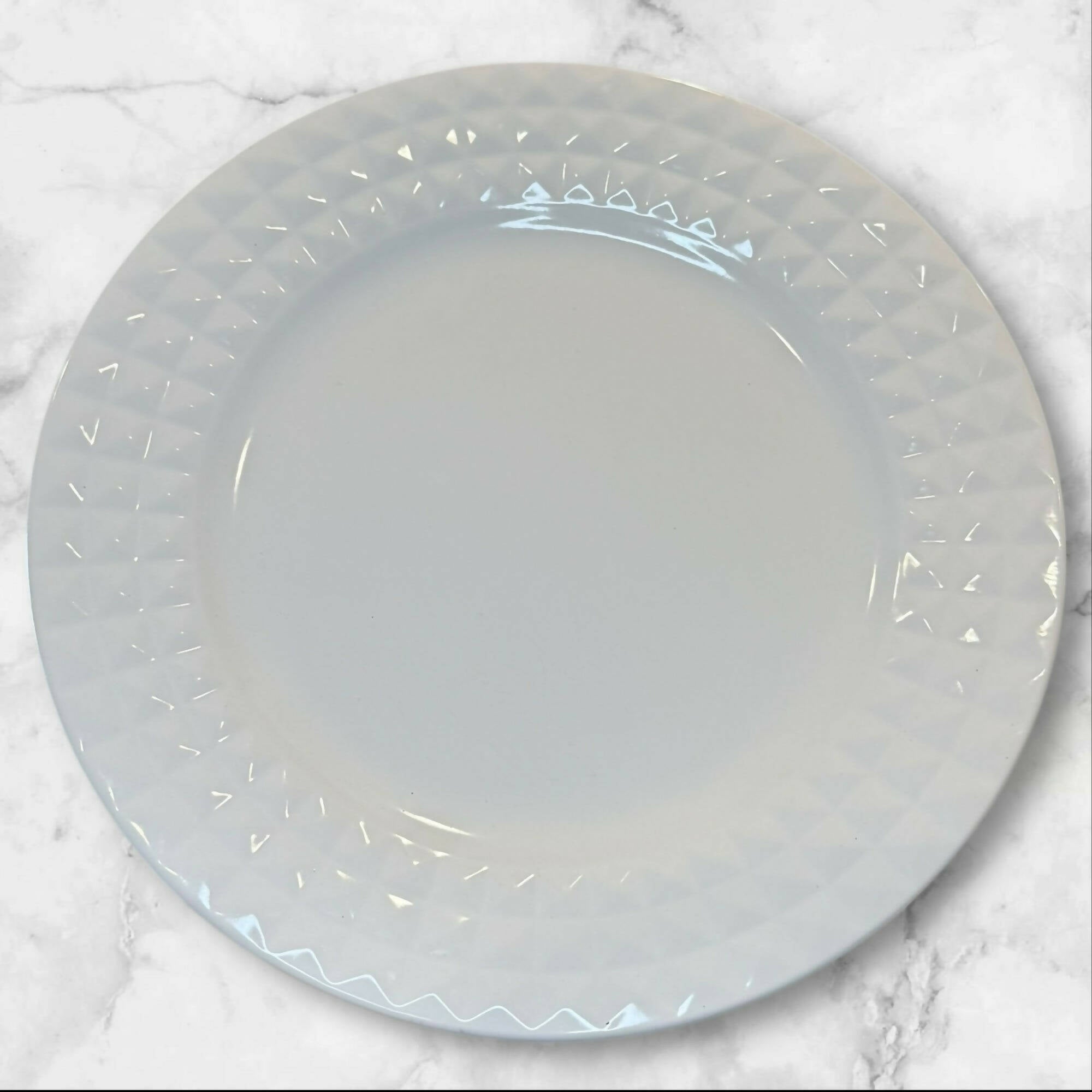 Coventry Stud White Dinner Plates | Set of 4 | Fair Condition | Gently Used