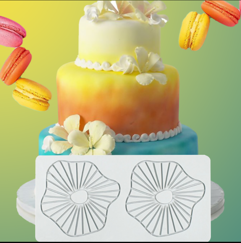 Anygleam Fondant Molder Grey Dahlia Flower Lace Pad Silicone Cake Baking Confectionery Tools