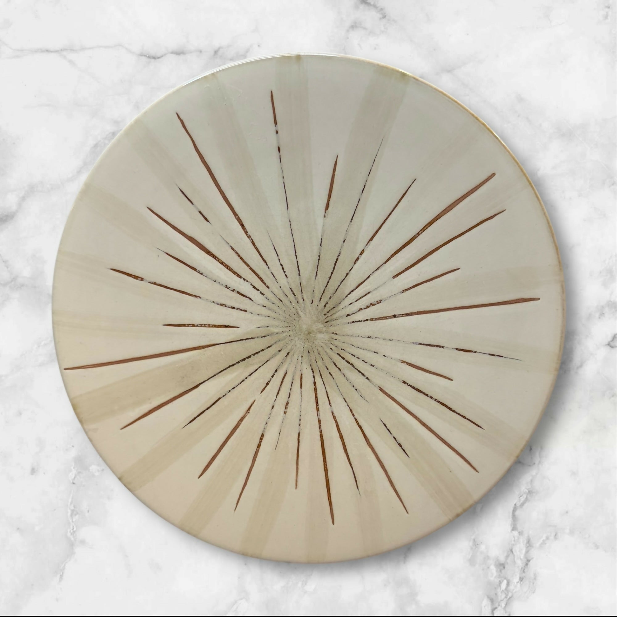 Pier 1 Sanctuary Dinner Plates Set of 4 | 11.5” Tan Starburst